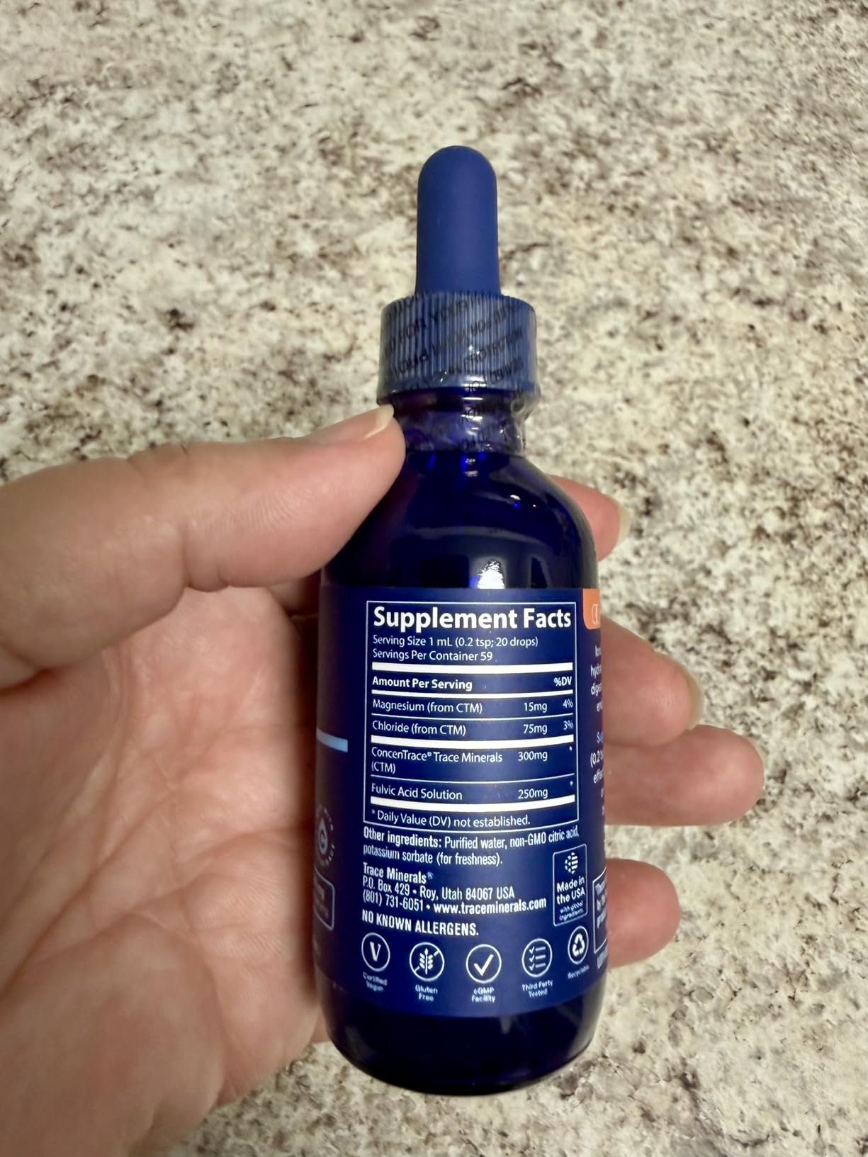 Trace Minerals Ionic Fulvic Acid 250mg - Essential Mineral Supplement to Support Hydration & Energy Production - Aids Muscle Endurance - Liquid Supplement for Healthy Digestion - 2 fl oz (59 Servings) customer photo 2