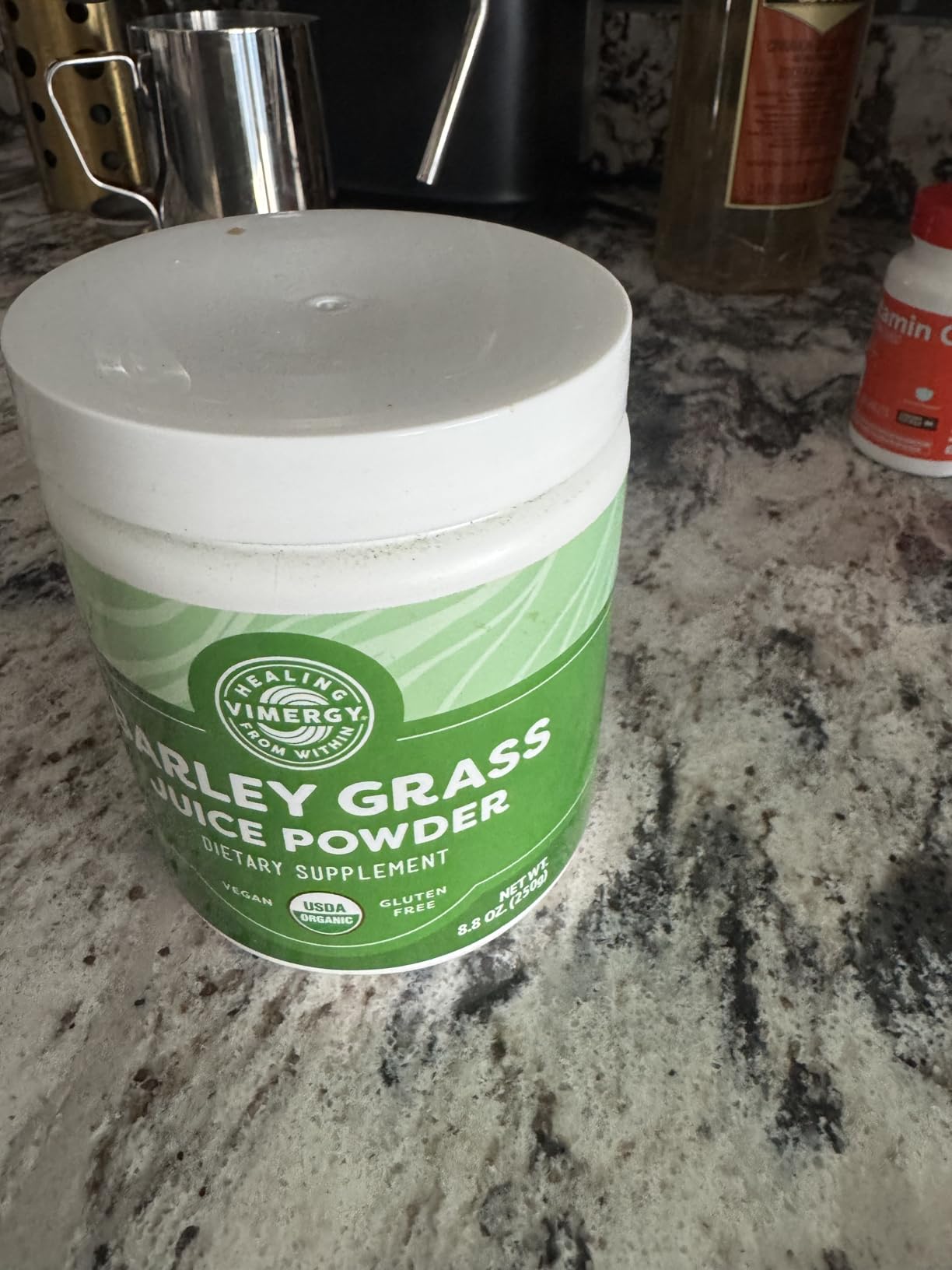 Vimergy Barley Grass Juice Powder Dietary Supplement - 0.8g per Serving (312 Servings) - Clean Superfood Formula - Promotes Cardiovascular Health - Organic, Vegan & Gluten-Free - Regular Size 250g customer photo 1