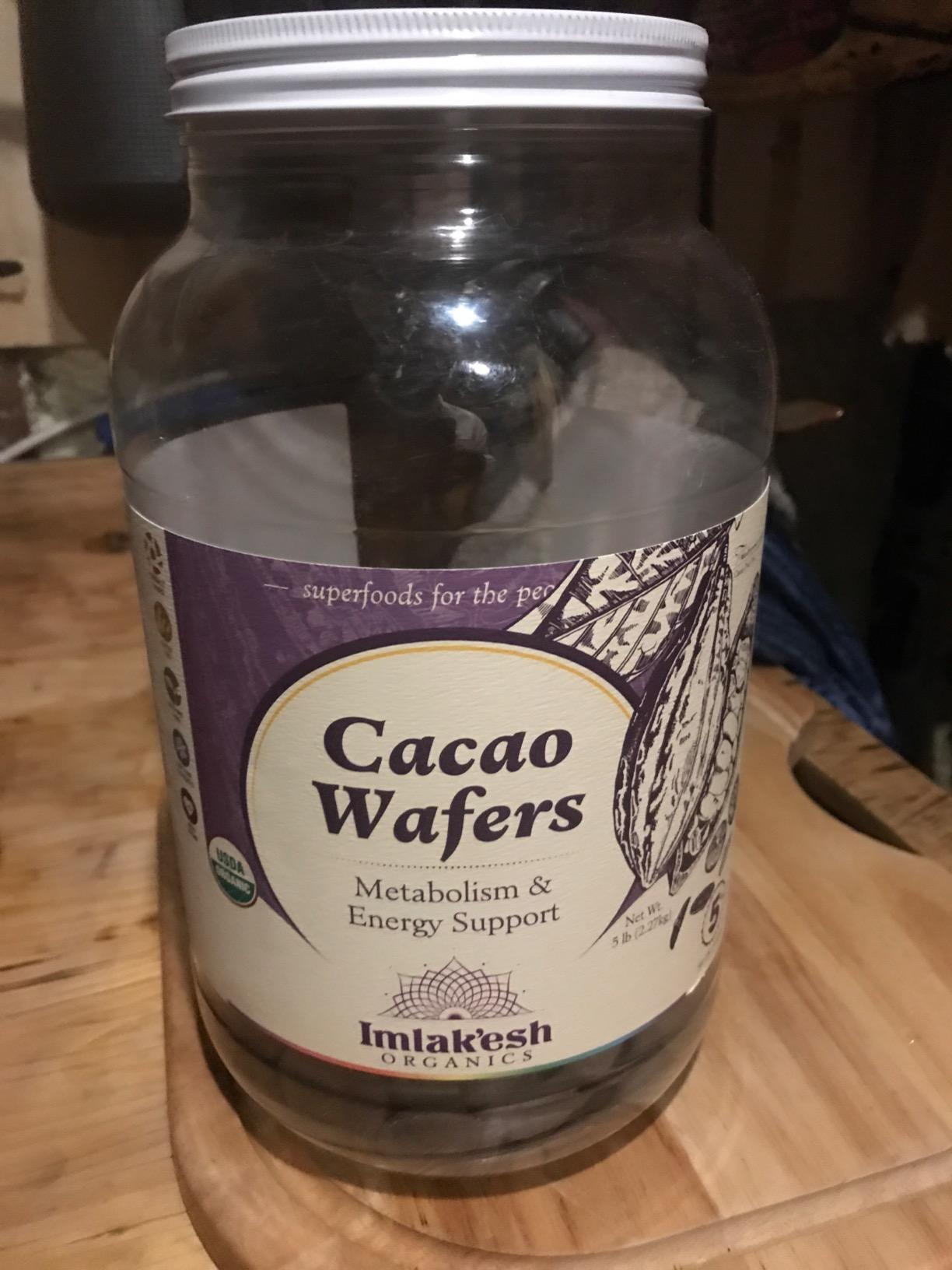 Imlakesh Organics Cacao Wafers, 100% Dark Chocolate (14oz Metal Jar) customer photo 1