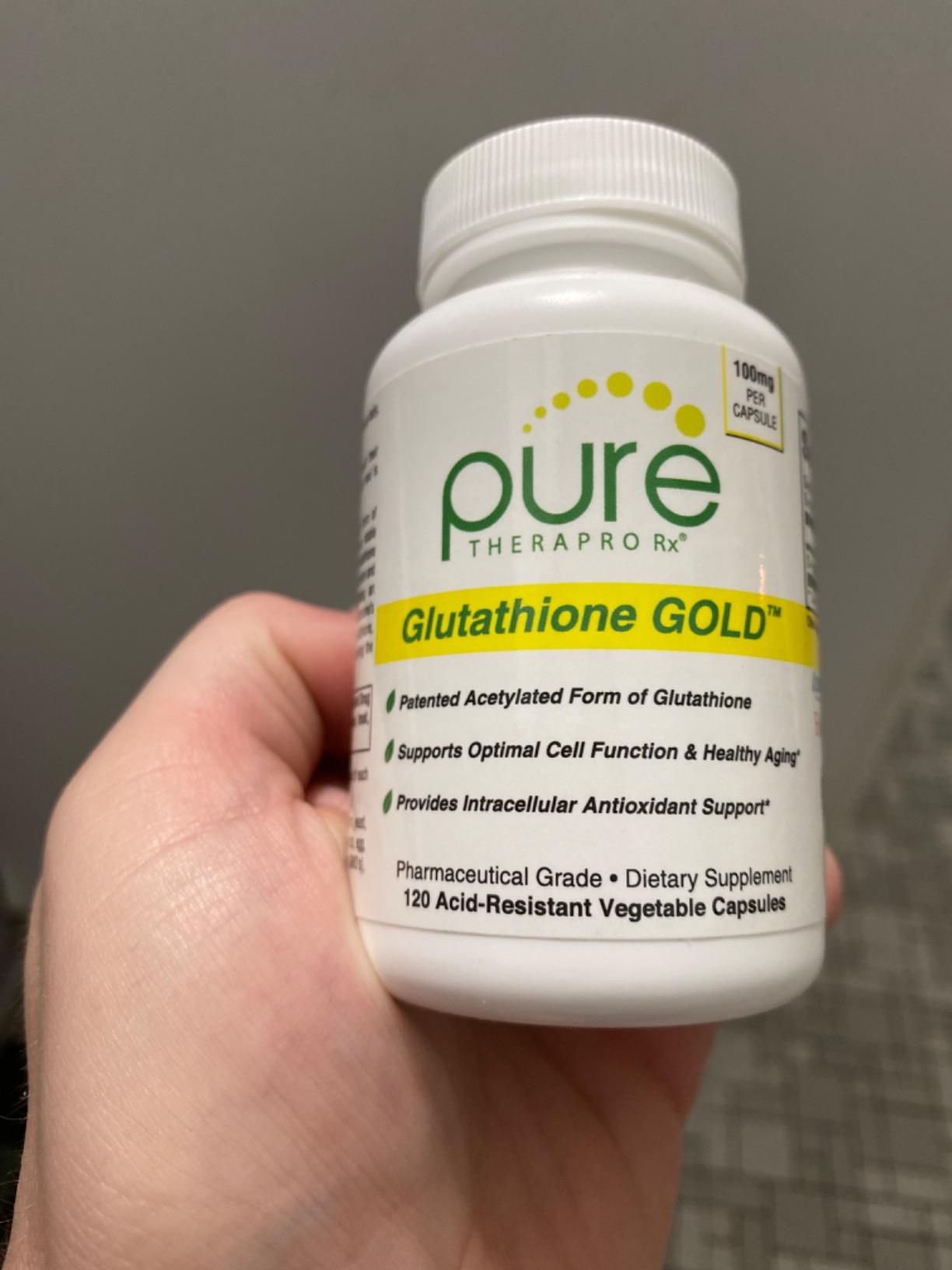 Pure Therapro Rx S-Acetyl Glutathione Gold 100mg, Made in USA - 4 Month Supply | Acid Resistant Capsules | Patented Acetylated Form of Glutathione | Zero Fillers, Pharmaceutical Grade, Non GMO customer photo 1