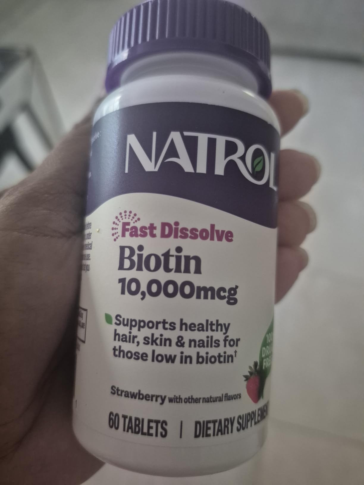 Natrol Biotin 10000mcg, 4X Faster Dissolve Supplement for Healthy Hair, Skin and Nails, Plus Energy Metabolism Support, 60 Tablets customer photo 1