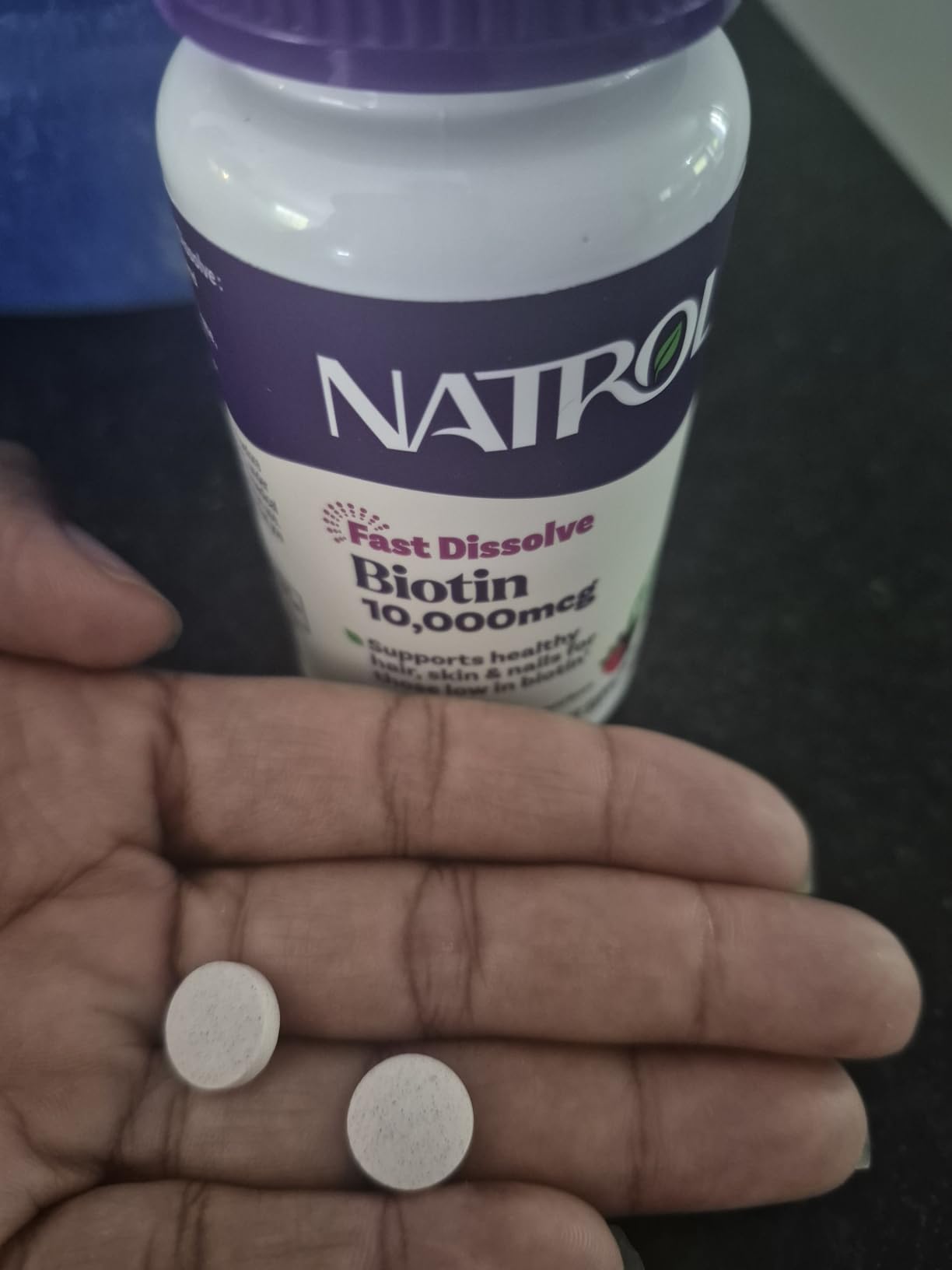 Natrol Biotin 10000mcg, 4X Faster Dissolve Supplement for Healthy Hair, Skin and Nails, Plus Energy Metabolism Support, 60 Tablets customer photo 2