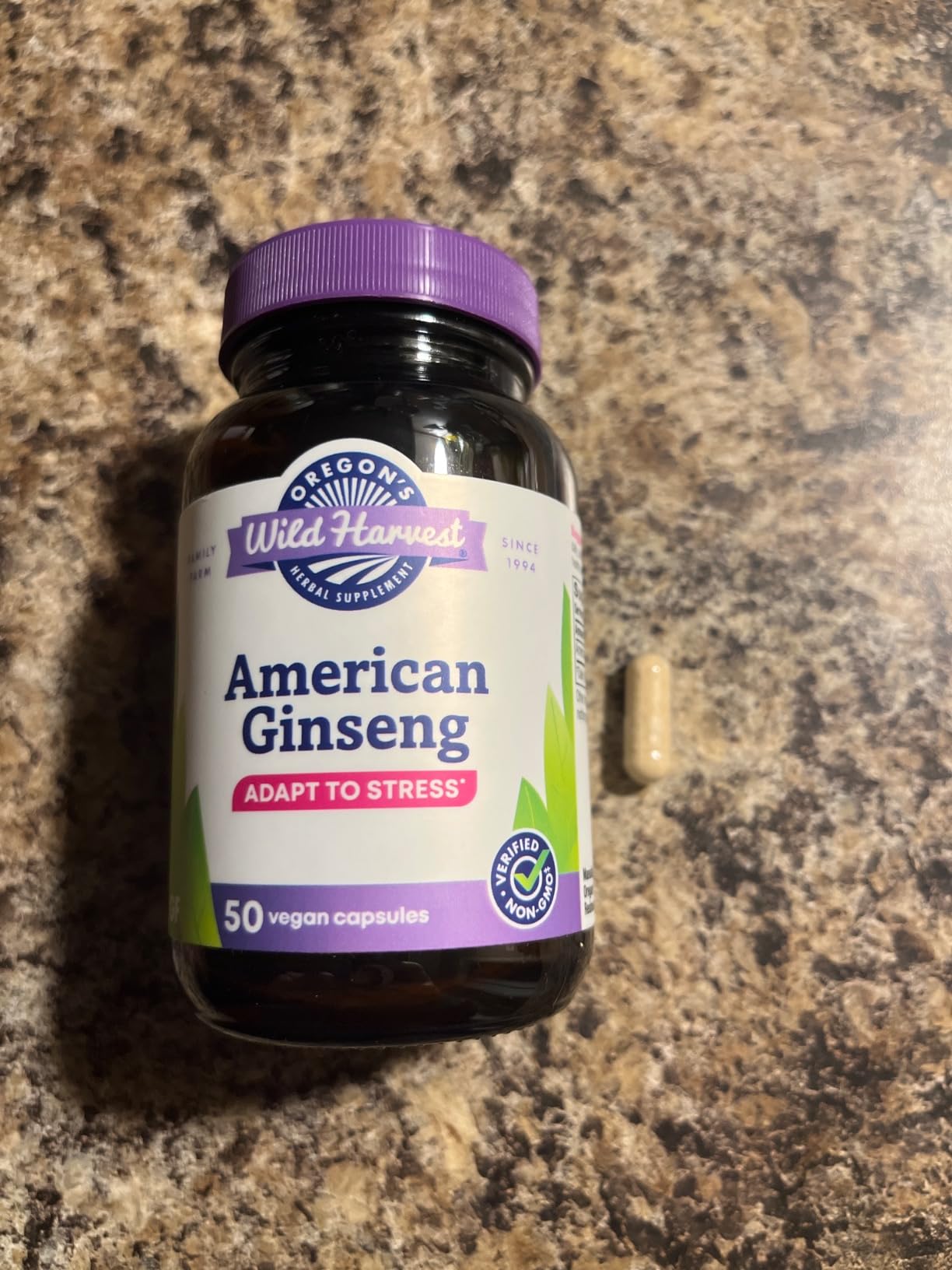 Oregon's Wild Harvest Non-GMO American Ginseng Capsules, 50 Count customer photo 1