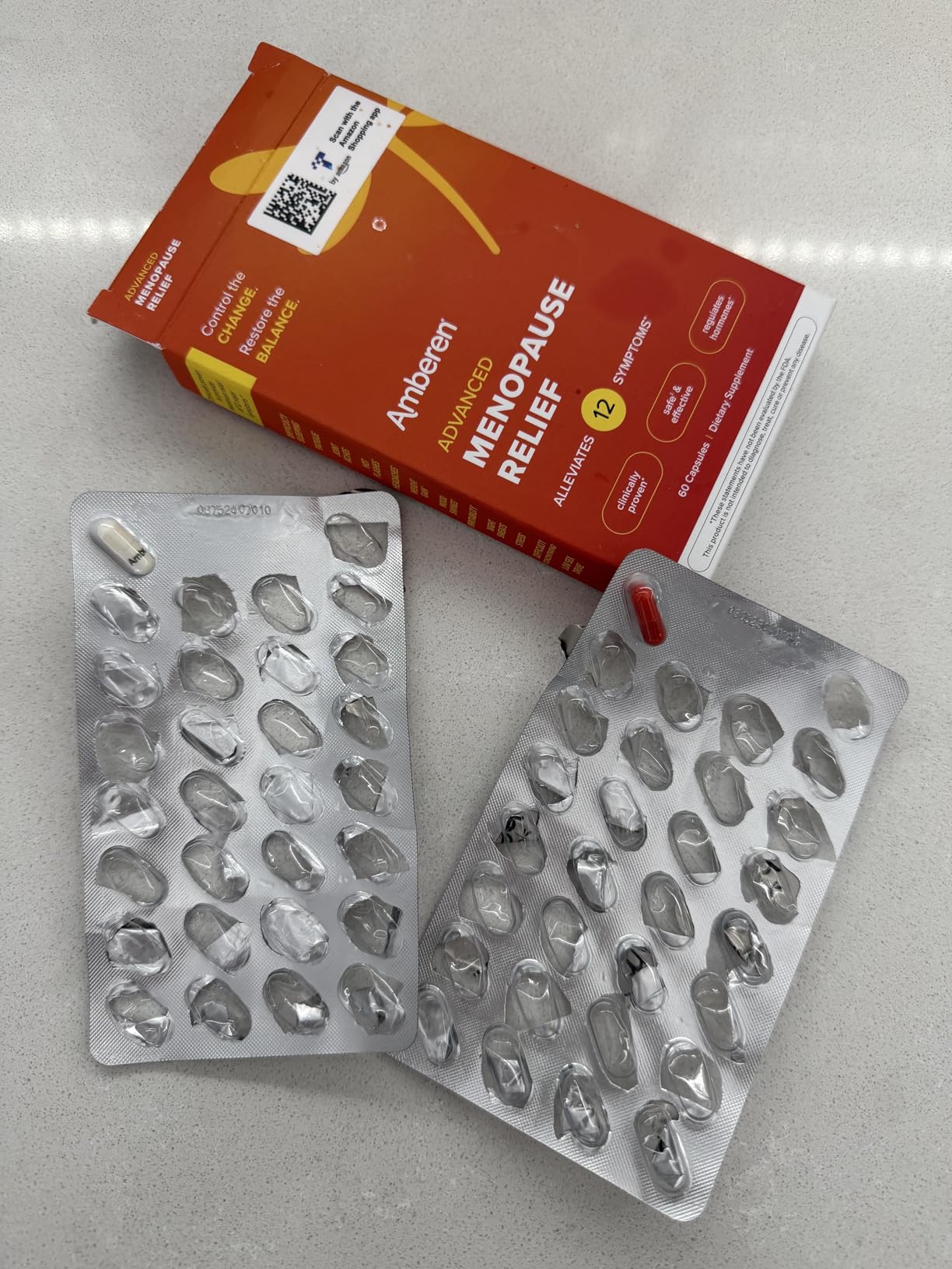 Amberen Menopause Supplement for Women, 60 Capsules, Clinically Proven, Helps Support Hormone Balance, Helps Relieve 12 Menopause Symptoms: Hot Flashes, Night Sweats, Mood Swings and More customer photo 1