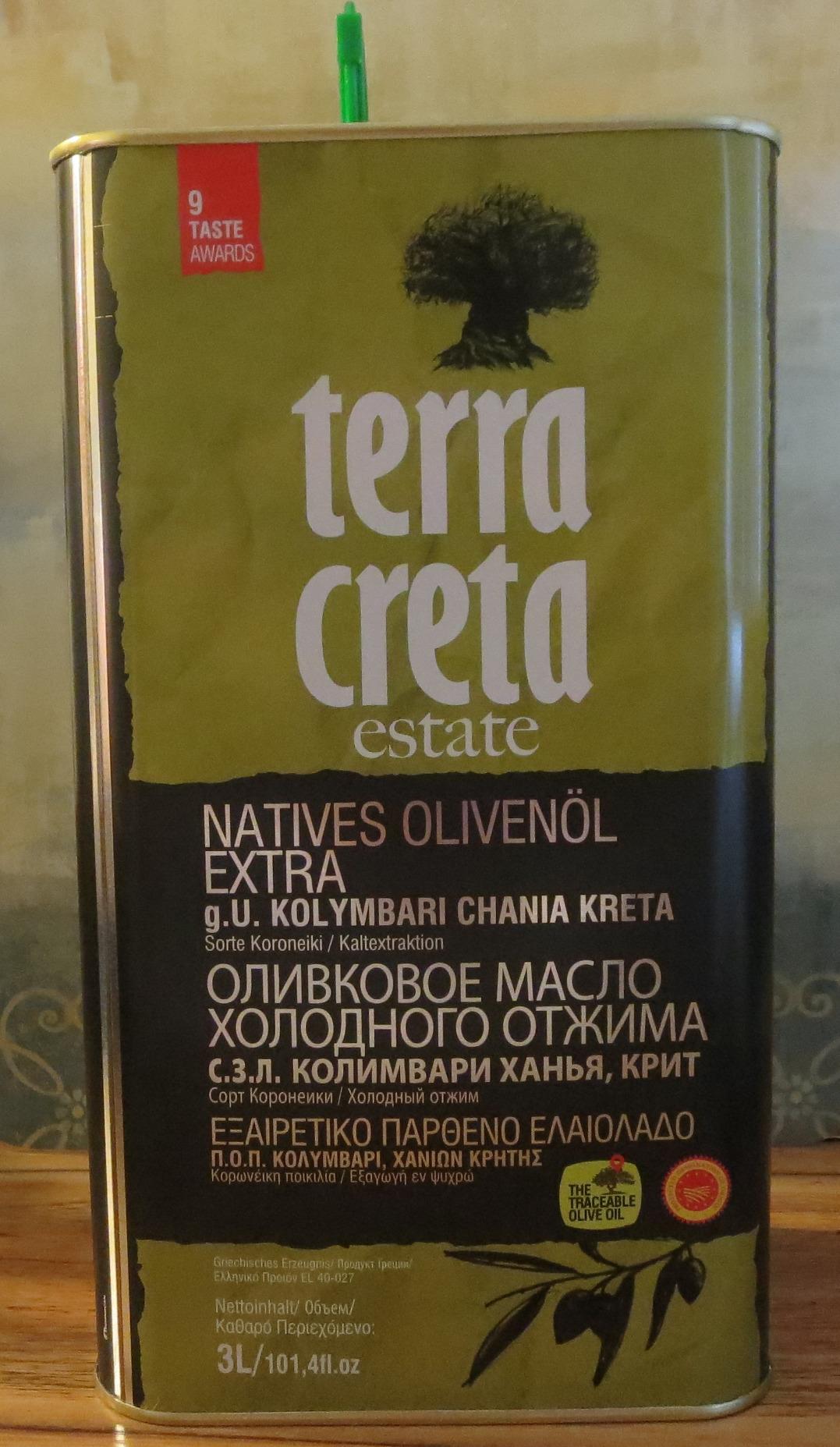 Terra Creta | Award Winning | Kolymvari Estates | 100% Pure Greek Olive Oil | Cold Extracted | Protective Designation of Origin | 3Ltr - (101.4 fl.oz) Tin customer photo 2