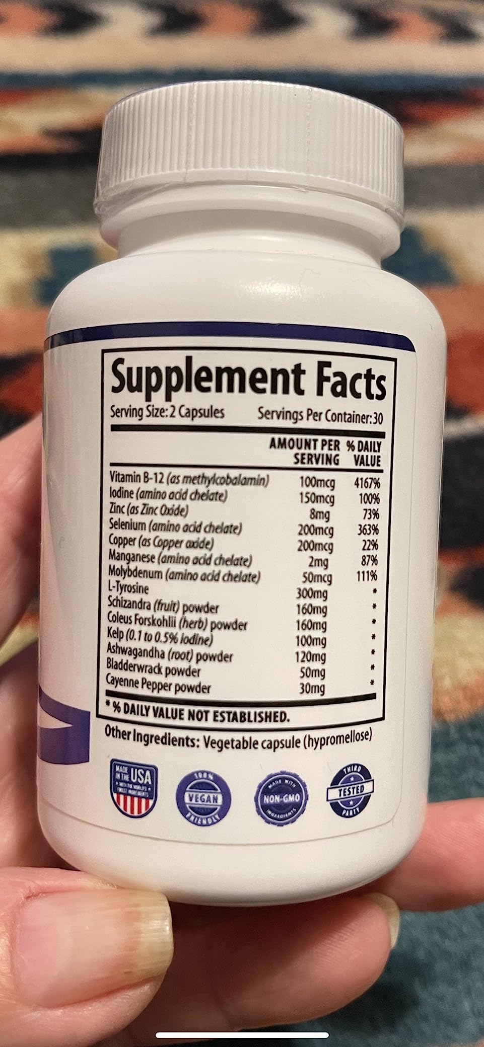 1 Body Thyroid Support Supplement for Women and Men, Selenium with Iodine, Zinc, B12, Ashwagandha and L-Tyrosine, Supports Hormone Health, Energy and Metabolism, 30 Day Supply customer photo 2