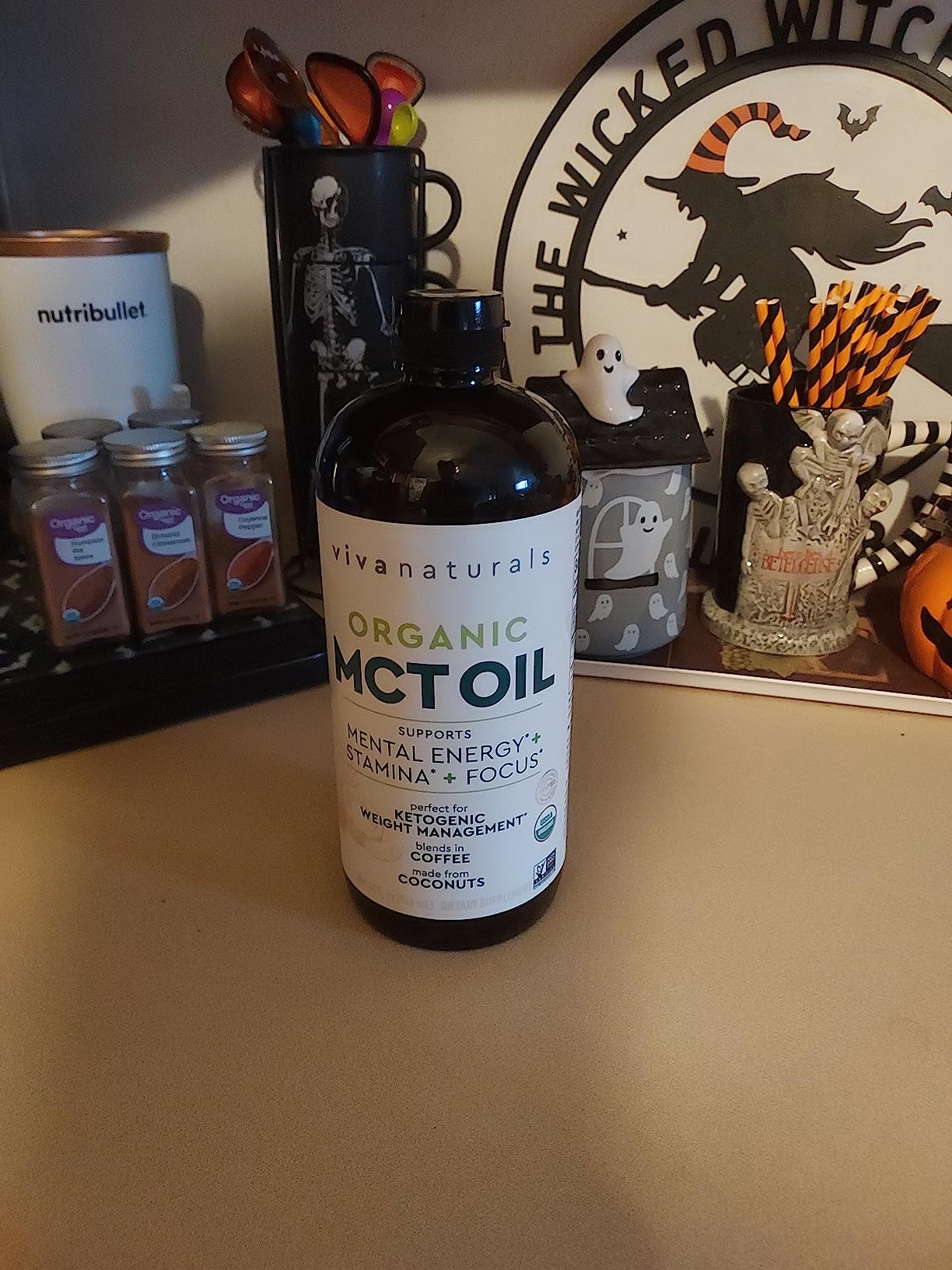 Viva Naturals Organic MCT Oil, 32 fl oz - MCT Oil for Coffee, USDA Organic, Non-GMO, Paleo Certified & Keto Friendly, Supports Energy & Mental Clarity customer photo 2