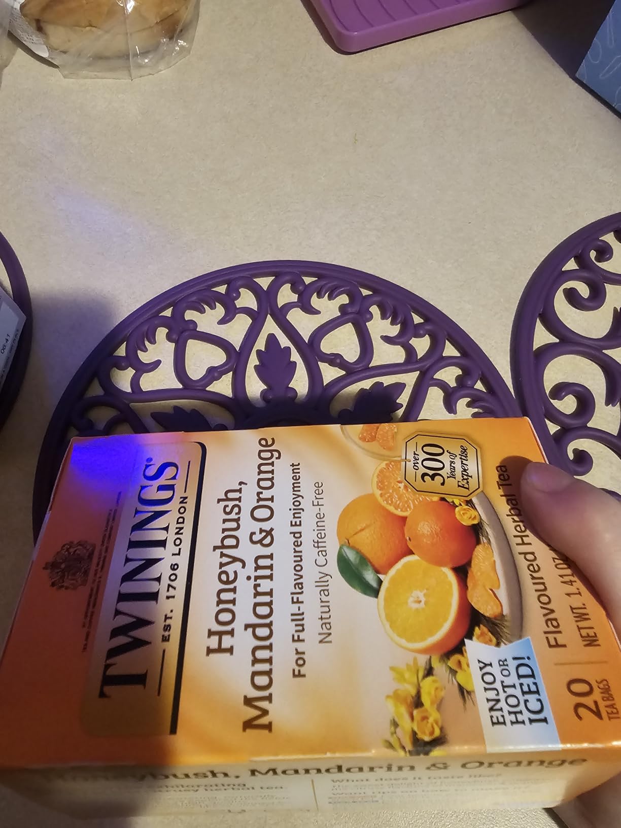 Twinings Honeybush, Mandarin, & Orange Herbal Tea Individually Wrapped Bags, 20 Count, Naturally Caffeine-Free, Enjoy Hot or Iced customer photo 1