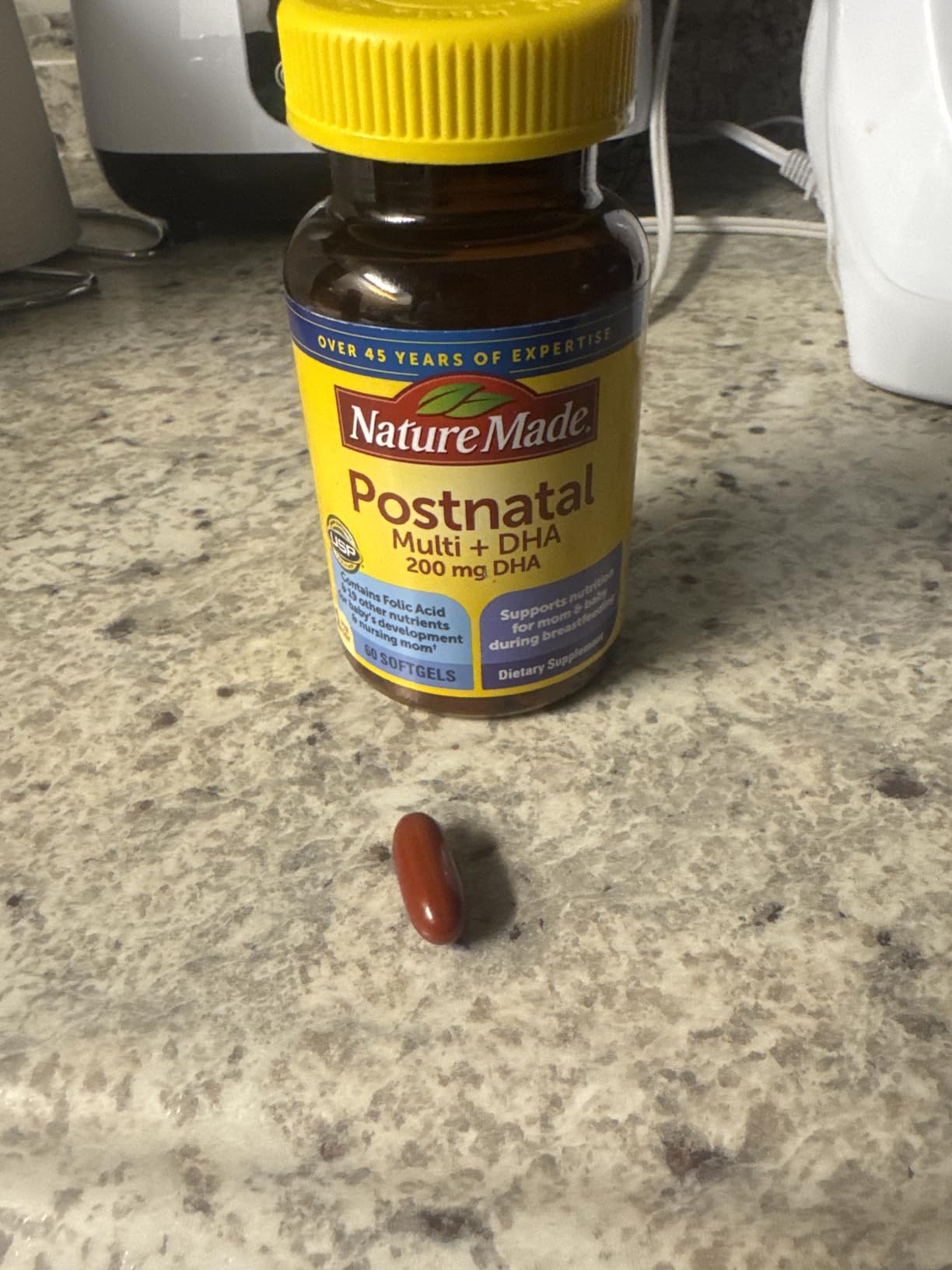 Nature Made Postnatal Multivitamin + DHA 200 mg, Postnatal Vitamins for Women, Includes Iron, Vitamin D3, Calcium, Iodine & More for Breastfeeding Moms, 60 Softgels customer photo 2