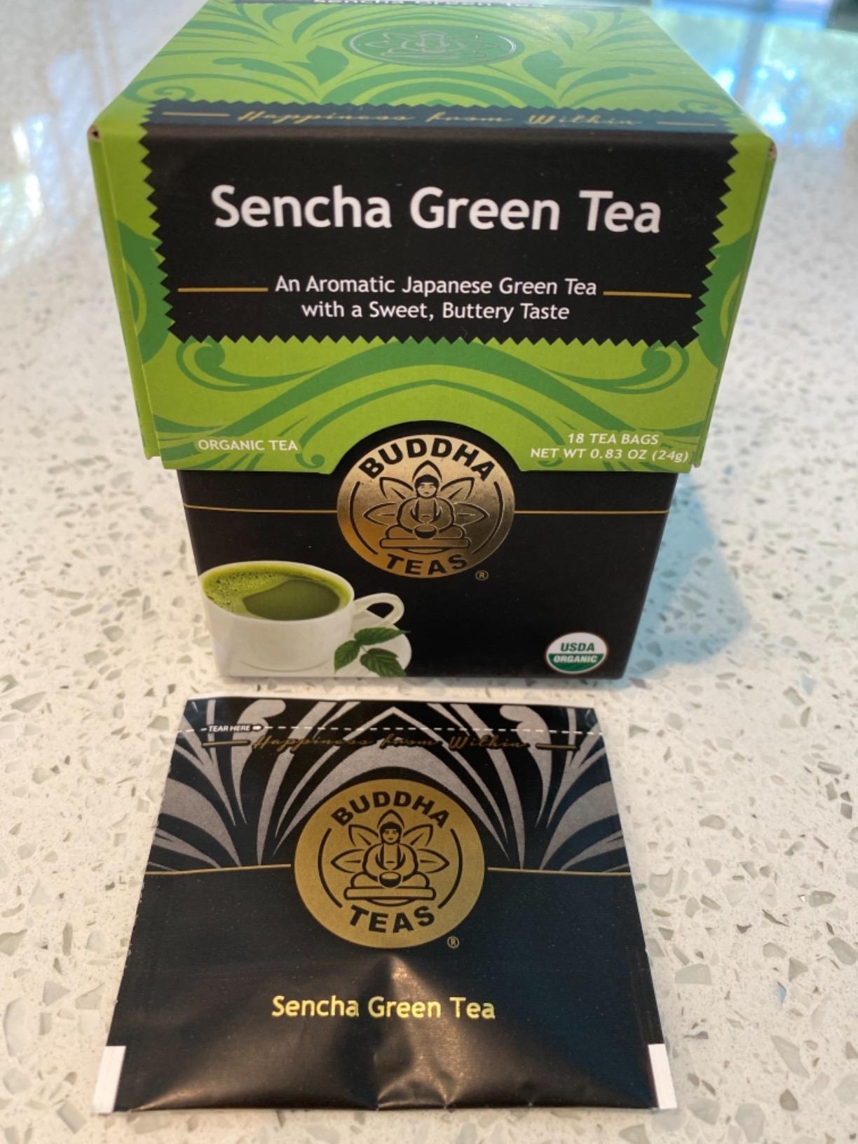 Buddha Teas - Organic Sencha Green Tea - For Health & Wellbeing - Japanese Green Tea - With Antioxidants & Minerals - Clean Ingredients - Caffeinated - OU Kosher & Non-GMO - 18 Tea Bags (Pack of 1) customer photo 1