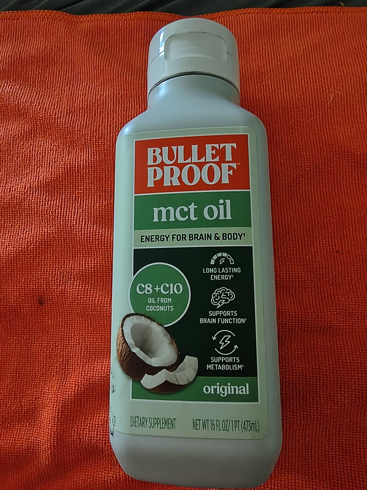 Bulletproof C8 & C10 MCT Oil, 100% Pure Coconut Oil, Triple-Distilled for Sustained Keto Energy, Unflavored, No Additives or Fillers, Non-GMO, 16 oz customer photo 1