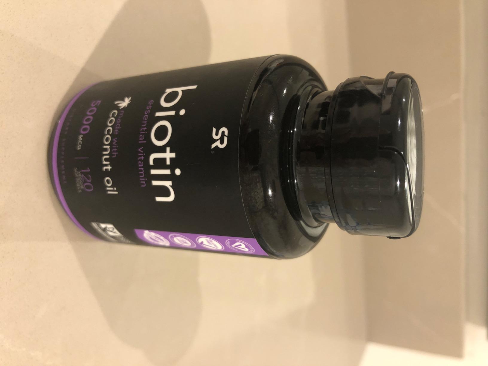 Sports Research Biotin 10,000mcg with Organic Coconut Oil - Biotin (Vitamin B7) for Healthy Skin and Hair Support - for Women and Men - Vegan, Non-GMO, Gluten & Soy-Free - 120 Veggie Softgels customer photo 2