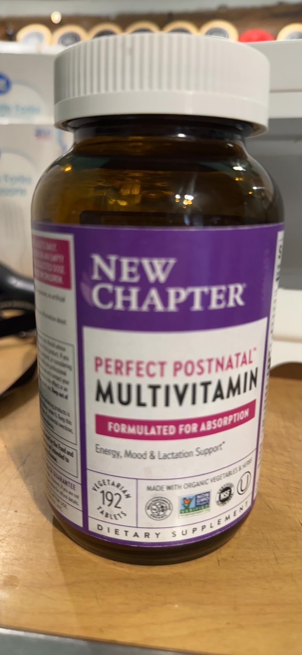 New Chapter, Postnatal Vitamins Lactation Supplement, Complete Multivitamin with Fermented Vitamin D3 + B Vitamins, Made with Organic Vegetables & Herbs, Non-GMO Ingredients, 96 Count customer photo 1