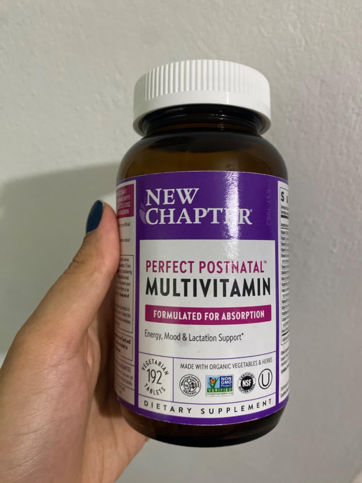 New Chapter, Postnatal Vitamins Lactation Supplement, Complete Multivitamin with Fermented Vitamin D3 + B Vitamins, Made with Organic Vegetables & Herbs, Non-GMO Ingredients, 96 Count customer photo 2