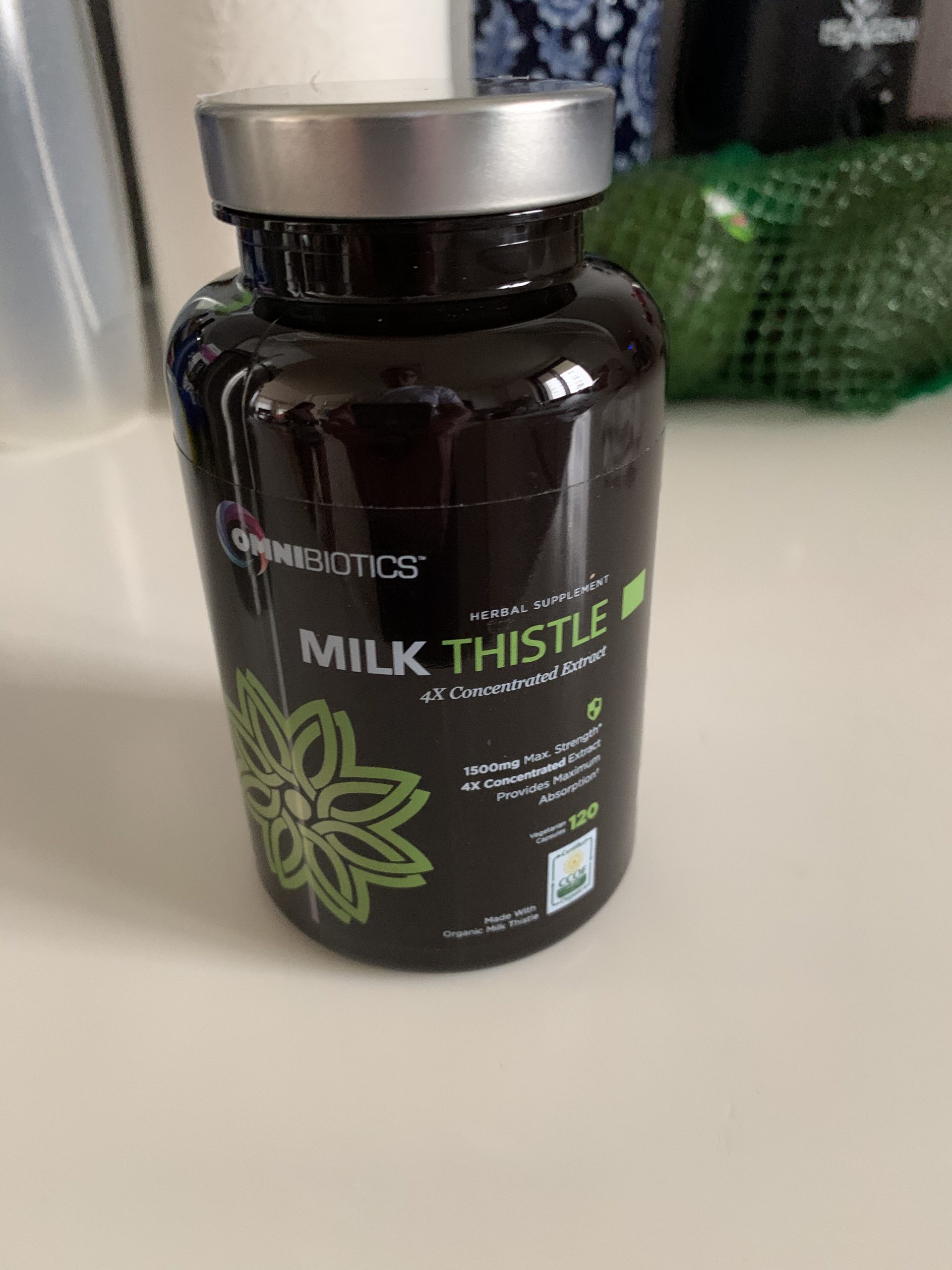 OmniBiotics Organic Milk Thistle Supplement 1500mg - 4X Concentrated Extract with Silymarin - High Potency Liver Detox & Support - 120 Vegan Capsules customer photo 1