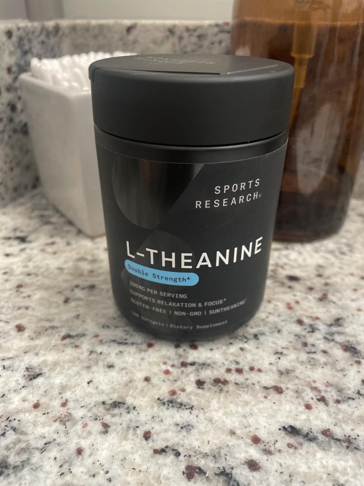 Sports Research Double Strength L-Theanine Supplement - Suntheanine Softgels for Focus, Relaxation & Alertness - Non-Drowsy Support Made with Coconut Oil, Non-GMO & Gluten Free - 200mg, 60 Count customer photo 2