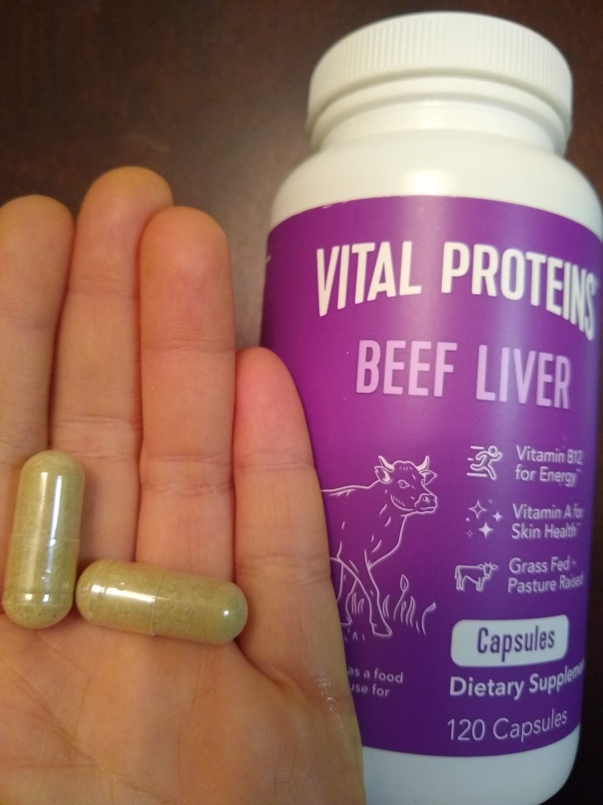Vital Proteins Grass Fed Beef Liver Capsules, Desiccated Liver Supplement, 750mg Liver Pills, 120 Count customer photo 1