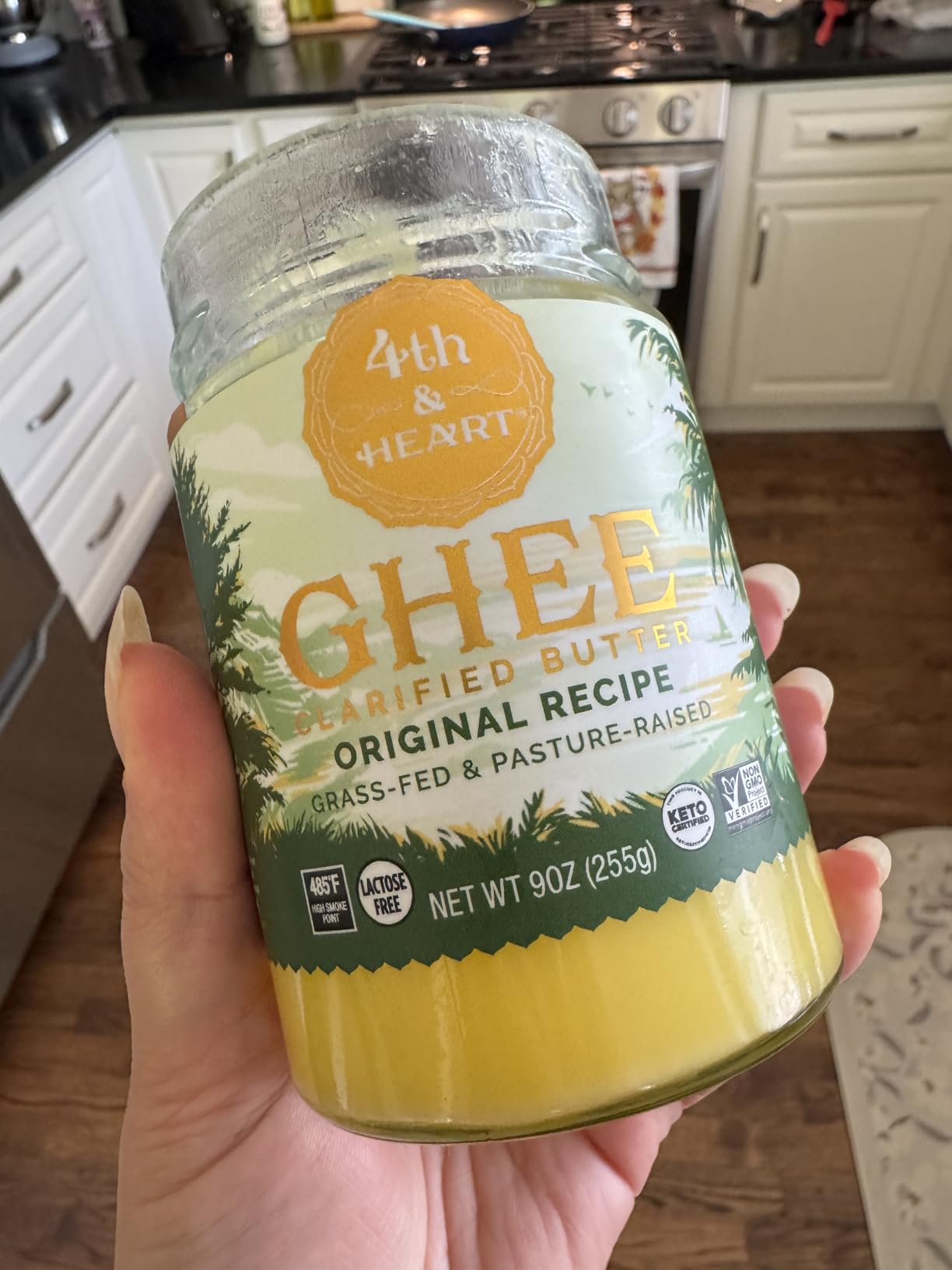 4th & Heart Original Grass-Fed Ghee, Clarified Butter, 100% Butter Fat, Pasture-Raised, Lactose & Casein Free, High Smoke Point Cooking Oil, Keto & Paleo Friendly, 9 oz customer photo 1
