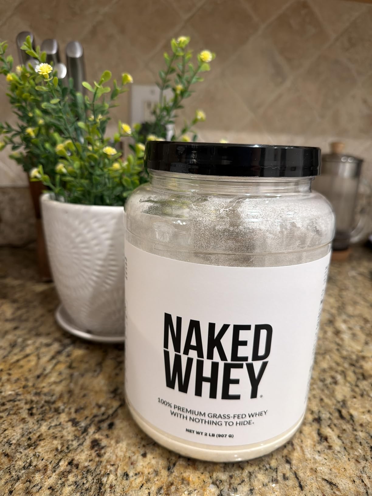 NAKED Whey 2LB 100% Grass Fed Whey Protein Powder - Only 1 Ingredient, Unflavored, NSF Certified, Undenatured, Gluten Free, Soy Free customer photo 1