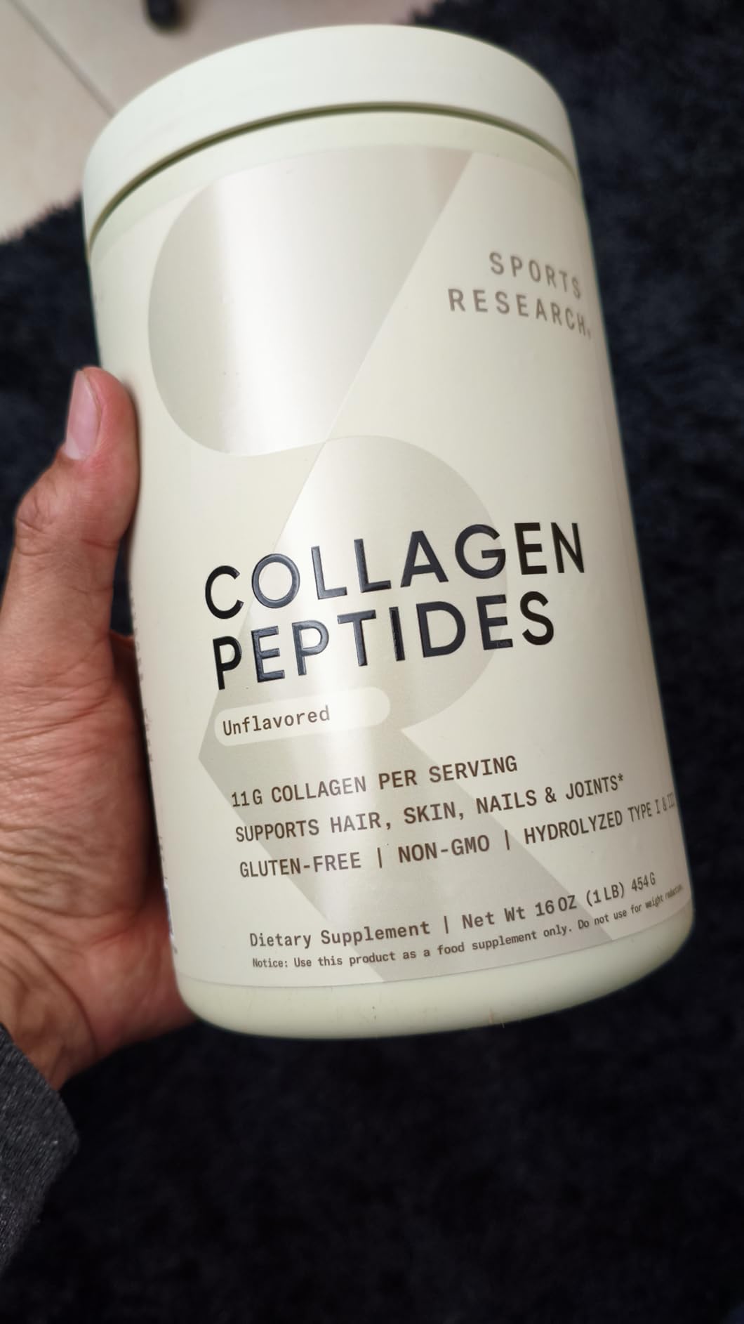 Sports Research Collagen Peptides - Hydrolyzed Type 1 & 3 Collagen Powder Protein Supplement for Healthy Skin, Nails, & Joints - Easy Mixing Vital Nutrients & Proteins, Collagen for Women & Men customer photo 1