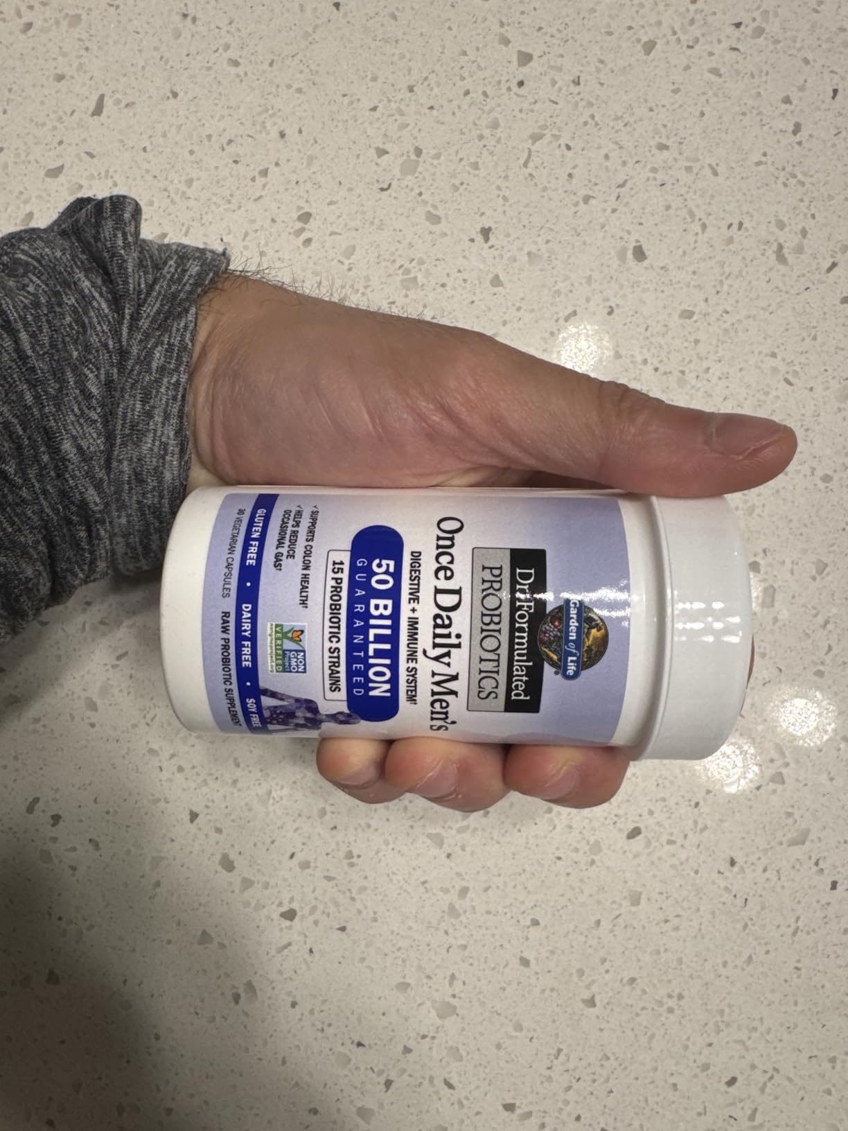 Garden of Life Probiotics for Men, Dr Formulated 50 Billion CFU 15 Probiotics for Digestive Health + Organic Prebiotic Fiber, Colon & Immune Support, Daily Gas Relief, Shelf Stable, 30 Capsules customer photo 1