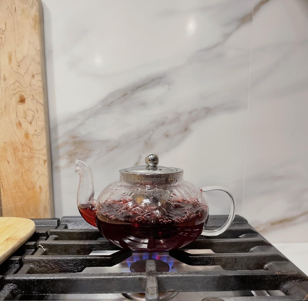 Hiware Glass Teapot with Stainless Steel Infuser & Lid, Borosilicate Glass Tea Pot Stovetop Safe, Blooming & Loose Leaf Teapots, 27 Oz customer photo 1