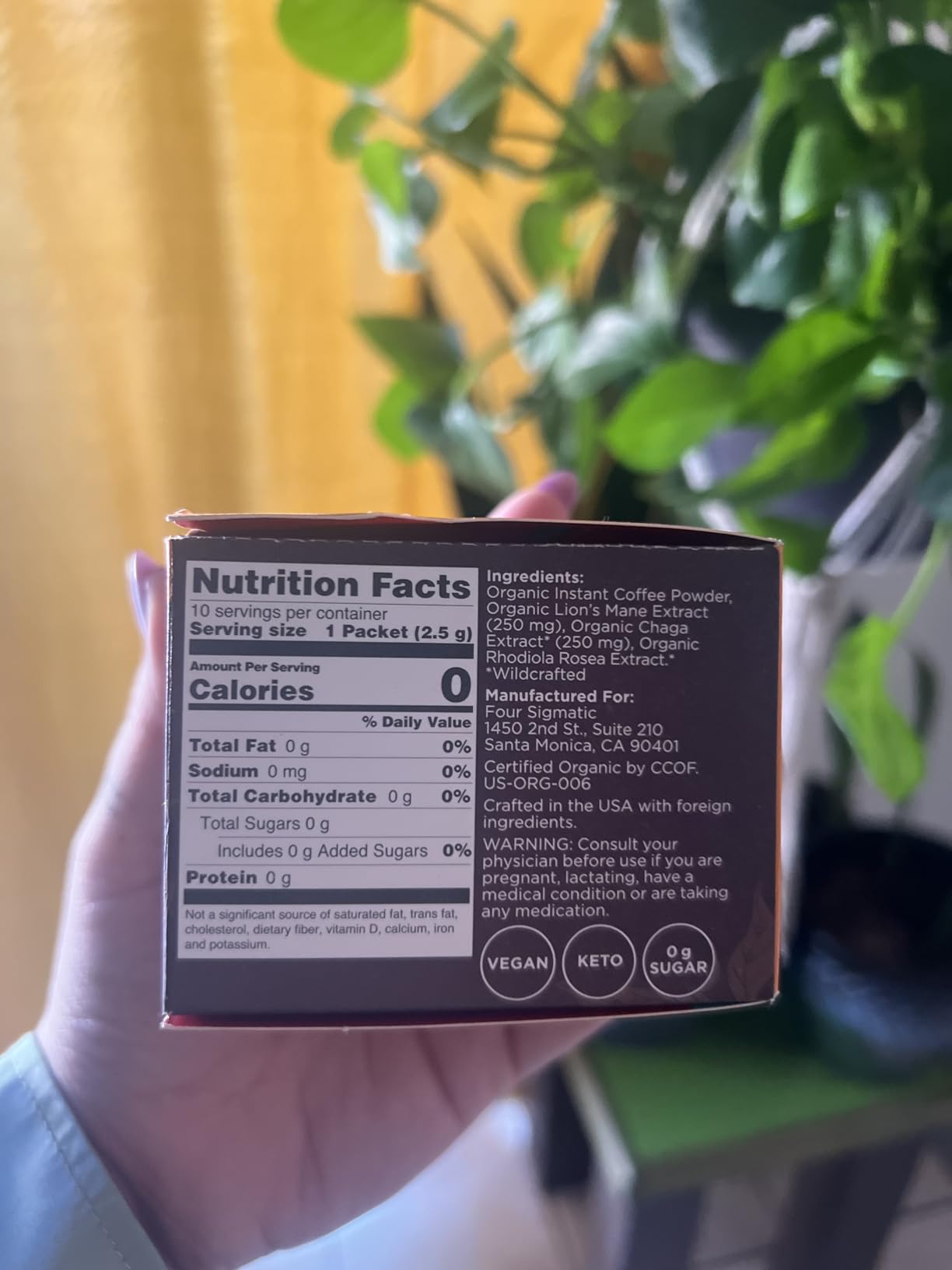 Four Sigmatic Focus Organic Mushroom Coffee | Instant Mushroom Coffee Mix with Lion's Mane, Chaga and Rhodiola for Better Focus and Immune Support | 10 Packets customer photo 2