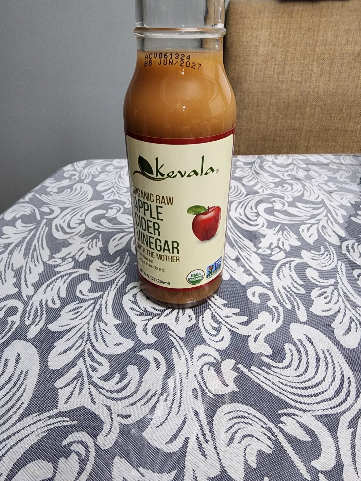 Kevala Organic Raw Apple Cider Vinegar - Glass Bottle, Unfiltered and Unpasteurized with Mother, 8 oz customer photo 1