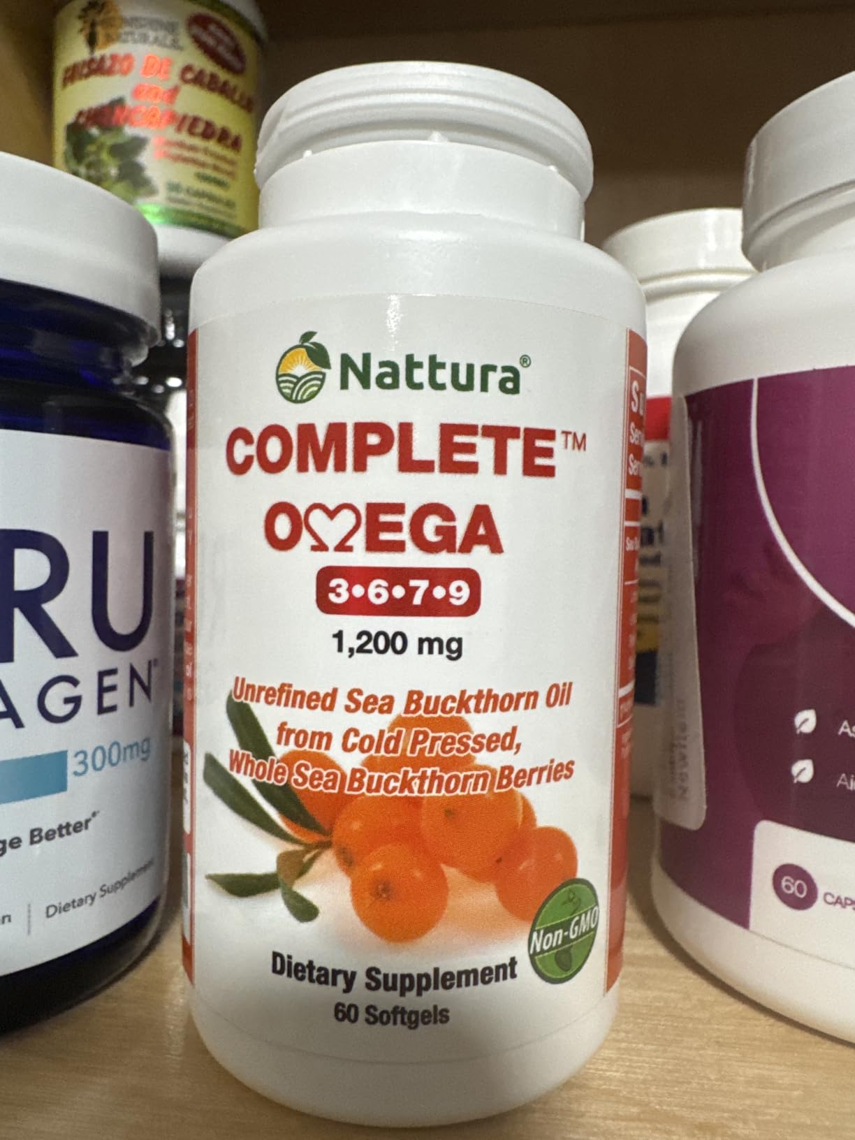 Nattura Complete Omega 3-6-7-9, Pure Sea Buckthorn Oil, European Quality, from Unrefined, Cold Pressed Whole Sea Buckthorn Wild Berries - Non-GMO, Certified Kosher, Gluten-Free 1 Bottle - 60 Capsules customer photo 2
