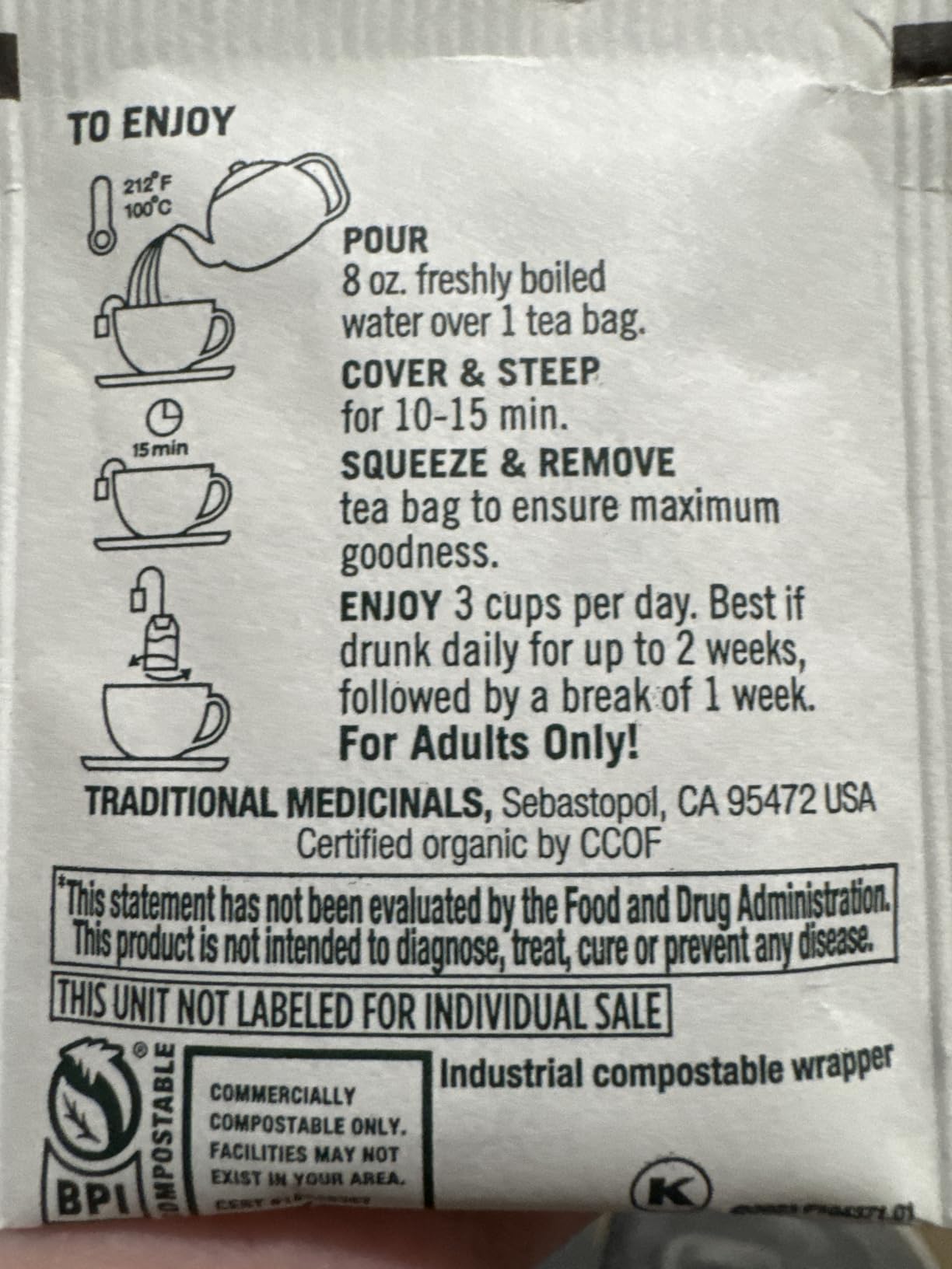 Traditional Medicinals Organic, Dandelion Leaf & Root - Dandelion Root Tea, Supports Normal Detox + Digestion - Kosher, Non-GMO, Caffeine-Free, Compostable - 16 Tea Bags customer photo 2