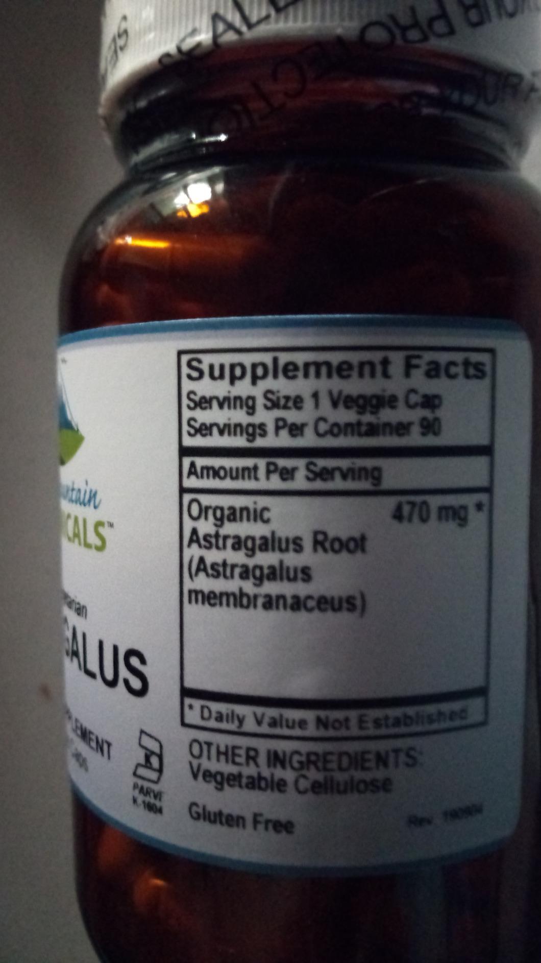 Pure Mountain Botanicals Astragalus Root Powder Capsules - 90 Count - 470mg Organic Herb - Kosher Vegan Gluten-Free Non-GMO Astragalus Supplement customer photo 2
