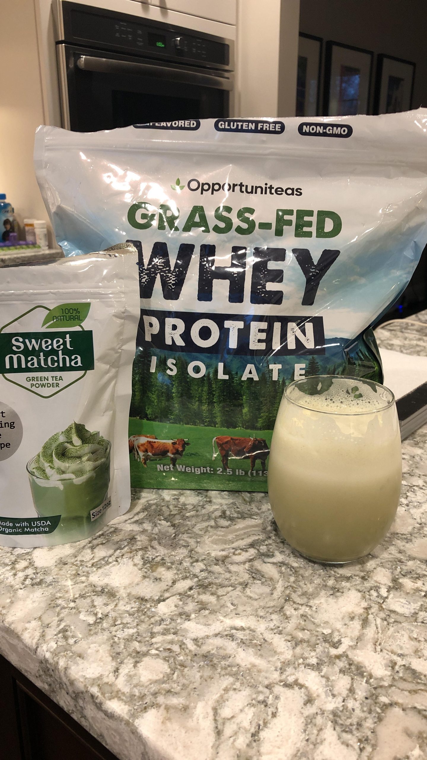 Opportuniteas Grass Fed Whey Isolate Protein Powder - Unflavored, Heavy-Metal Tested, 28g Protein, Sourced from Ireland, Hormone-Free, Non-GMO, Packaged in USA - 1lb customer photo 1