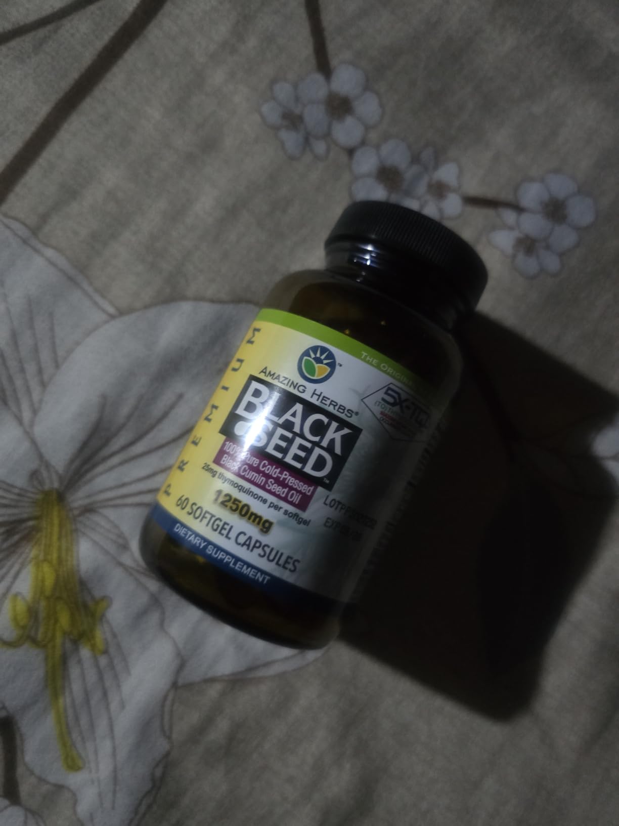 Amazing Herbs Premium Black Seed Oil Capsules - High Potency, Cold Pressed Nigella Sativa Aids in Digestive Health, Immune Support & Brain Function - 60 Count, 1250mg customer photo 1