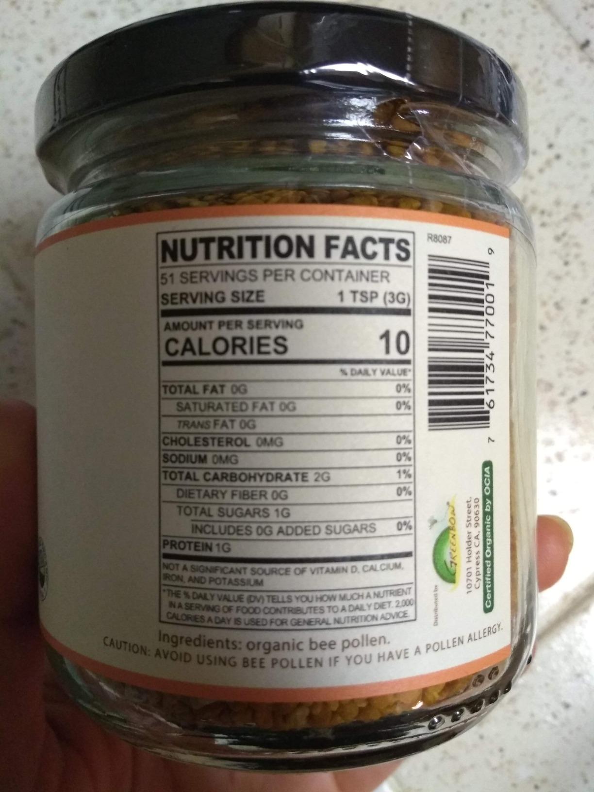 Greenbow Organic Bee Pollen - 100% USDA Certified Organic, Non-GMO, Halal, Kosher Certified, GMP, Pure & Natural Bee Pollen - Superfood Packed with Proteins, Vitamins & Minerals - Gluten Free - 155g customer photo 2