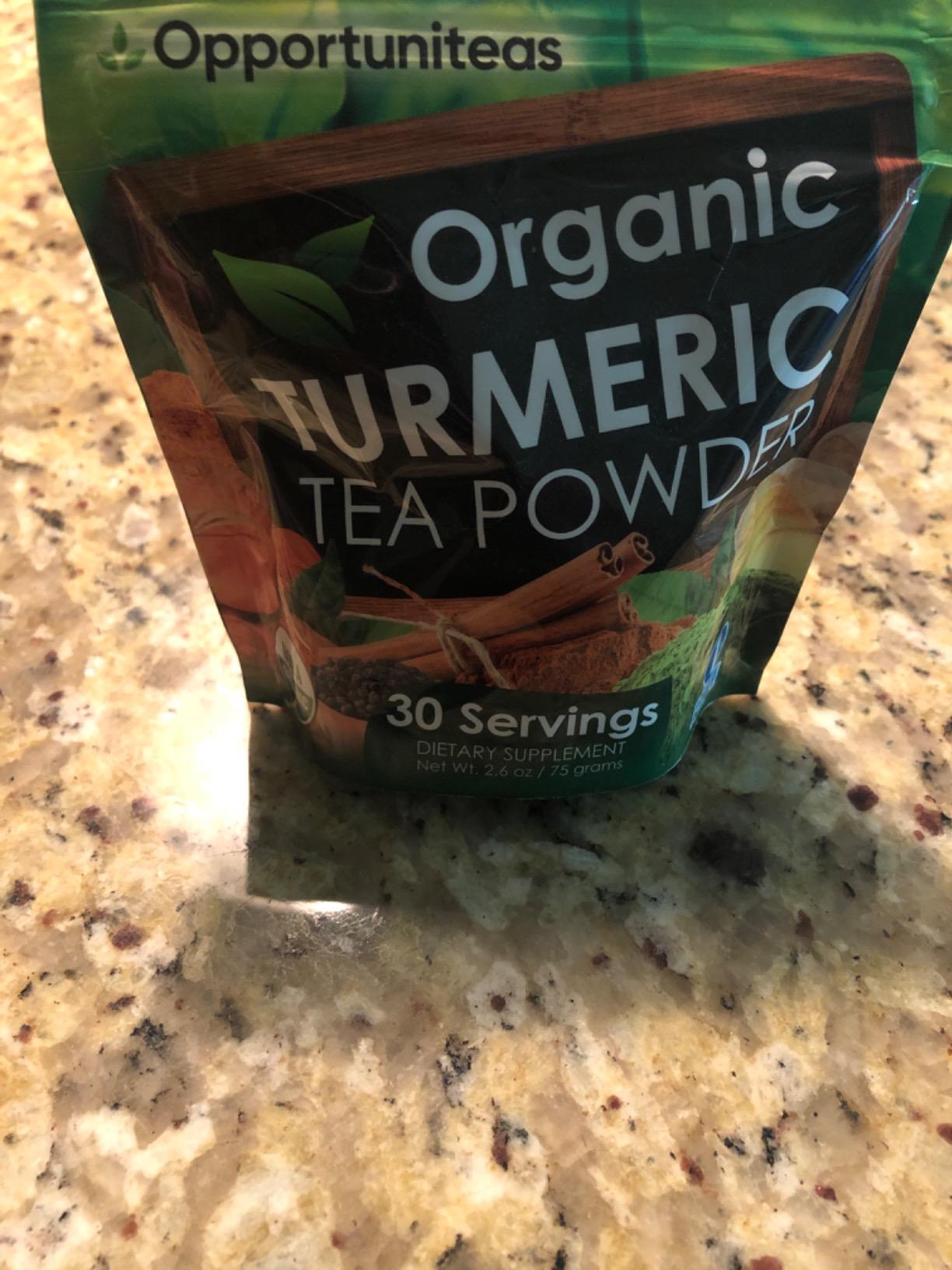 Opportuniteas Organic Turmeric Tea Powder - Matcha Green Tea, Turmeric, Cinnamon, Ginger, Black Pepper - Natural Joint Support - Vegan & Non-GMO - 30 Servings customer photo 2
