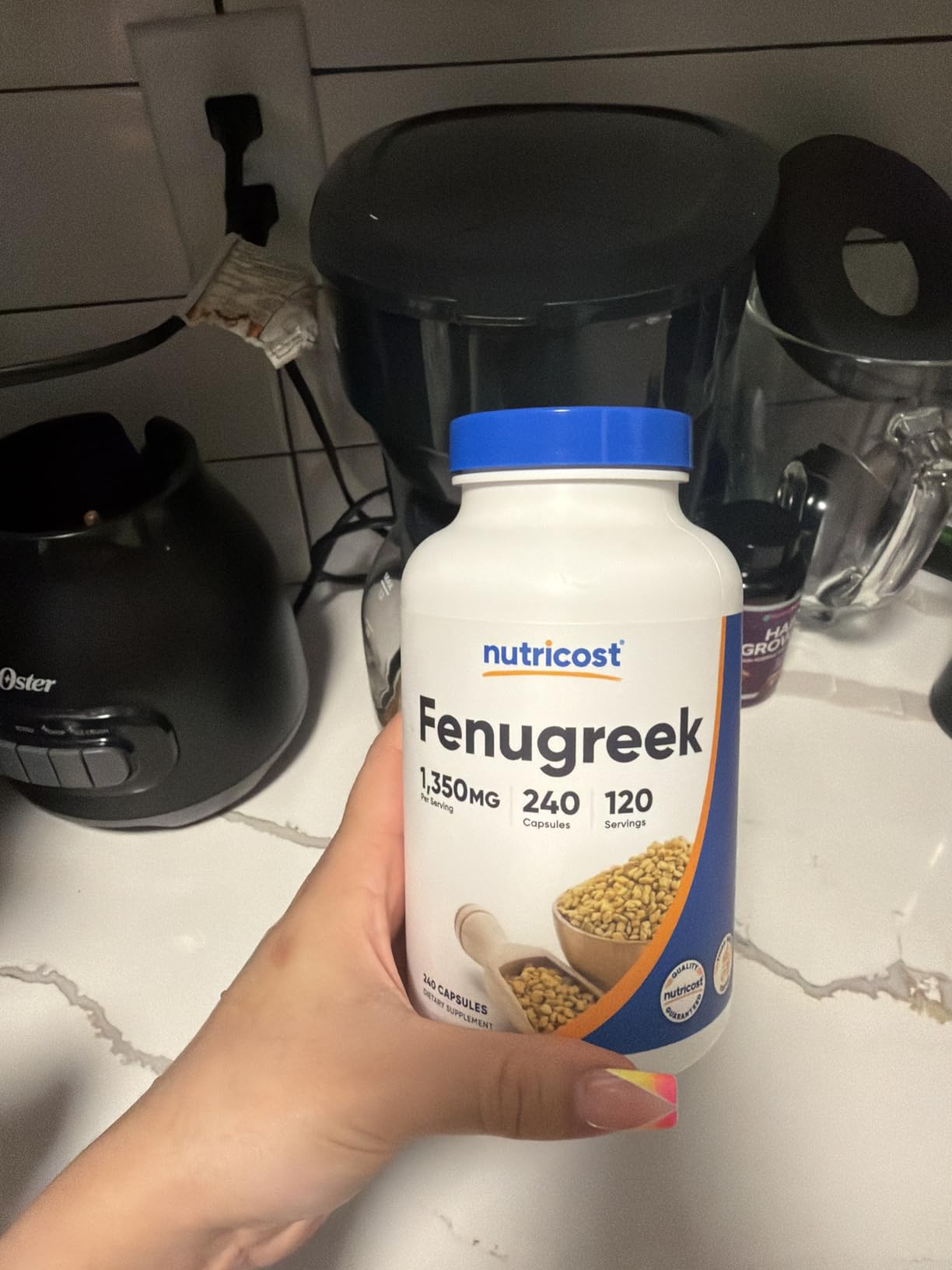 Nutricost Fenugreek Seed 1350mg, 240 Capsules - Gluten Free, Non-GMO, 675mg Per Capsule customer photo 2