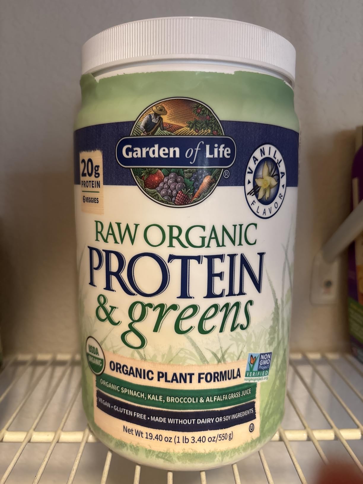 Garden of Life Raw Protein & Greens Vanilla Protein Powder - 20g Plant Based Greens Powder, Probiotics & Enzymes, Vegan, Gluten-Free, Non-GMO, 20 Servings customer photo 1