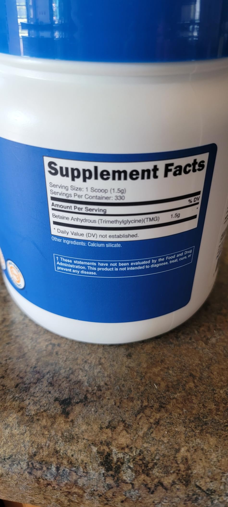 Nutricost Betaine Anhydrous Trimethylglycine (TMG) Powder 500 Grams customer photo 1