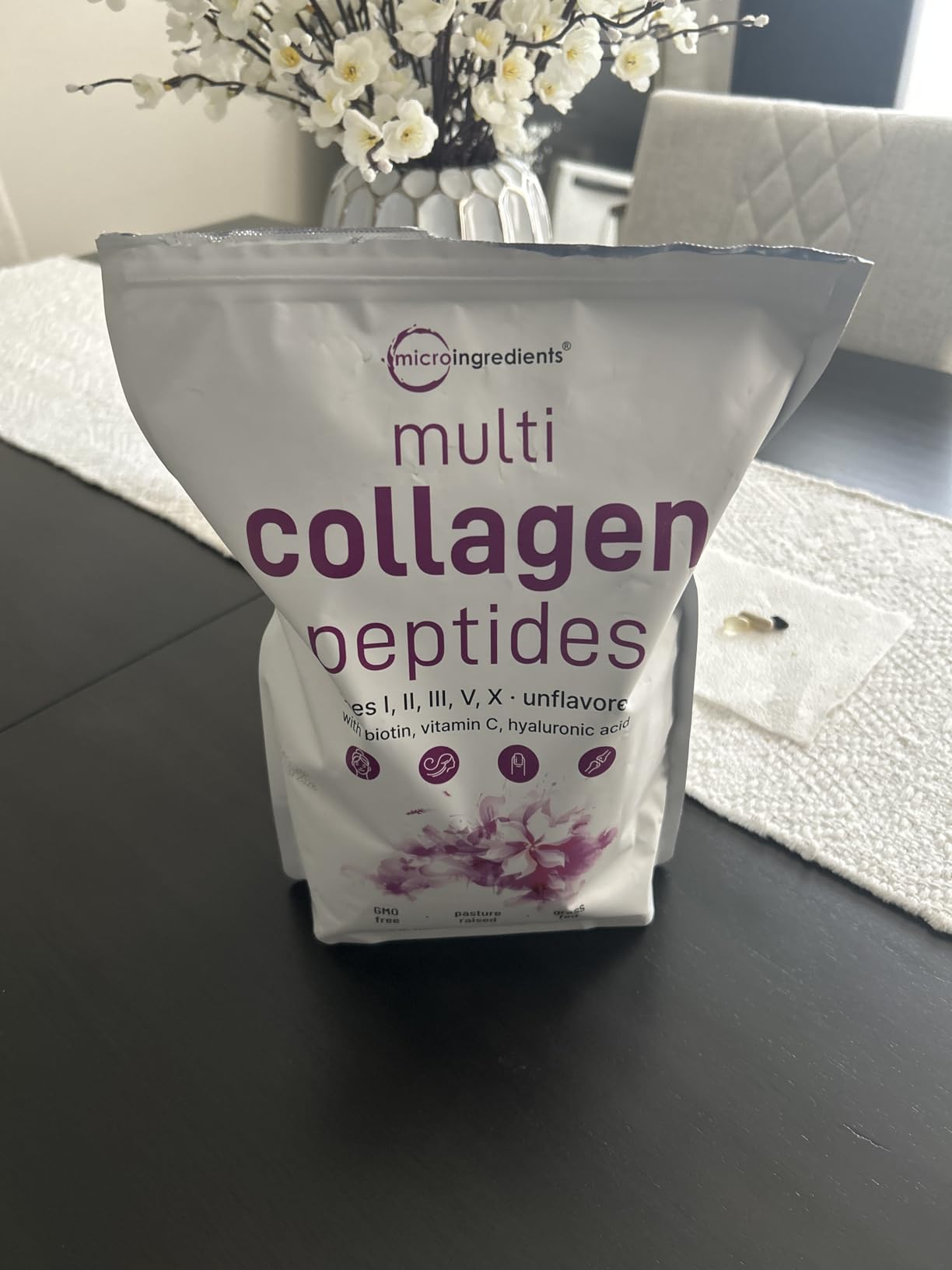 Micro Ingredients Multi Collagen Peptides Powder, 2lb - Hydrolyzed Type I, II, III, V, X with Biotin, Hyaluronic Acid, Vitamin C - Unflavored Collagen for Women & Men, Easy Dissolve, 82 Servings customer photo 2