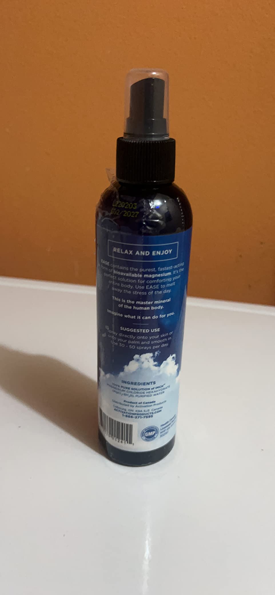 Activation Ease Magnesium Spray | 250 ml | Dead Sea Magnesium Chloride | Fast-Absorbing Topical Spray for Natural Balance and Relaxation customer photo 1