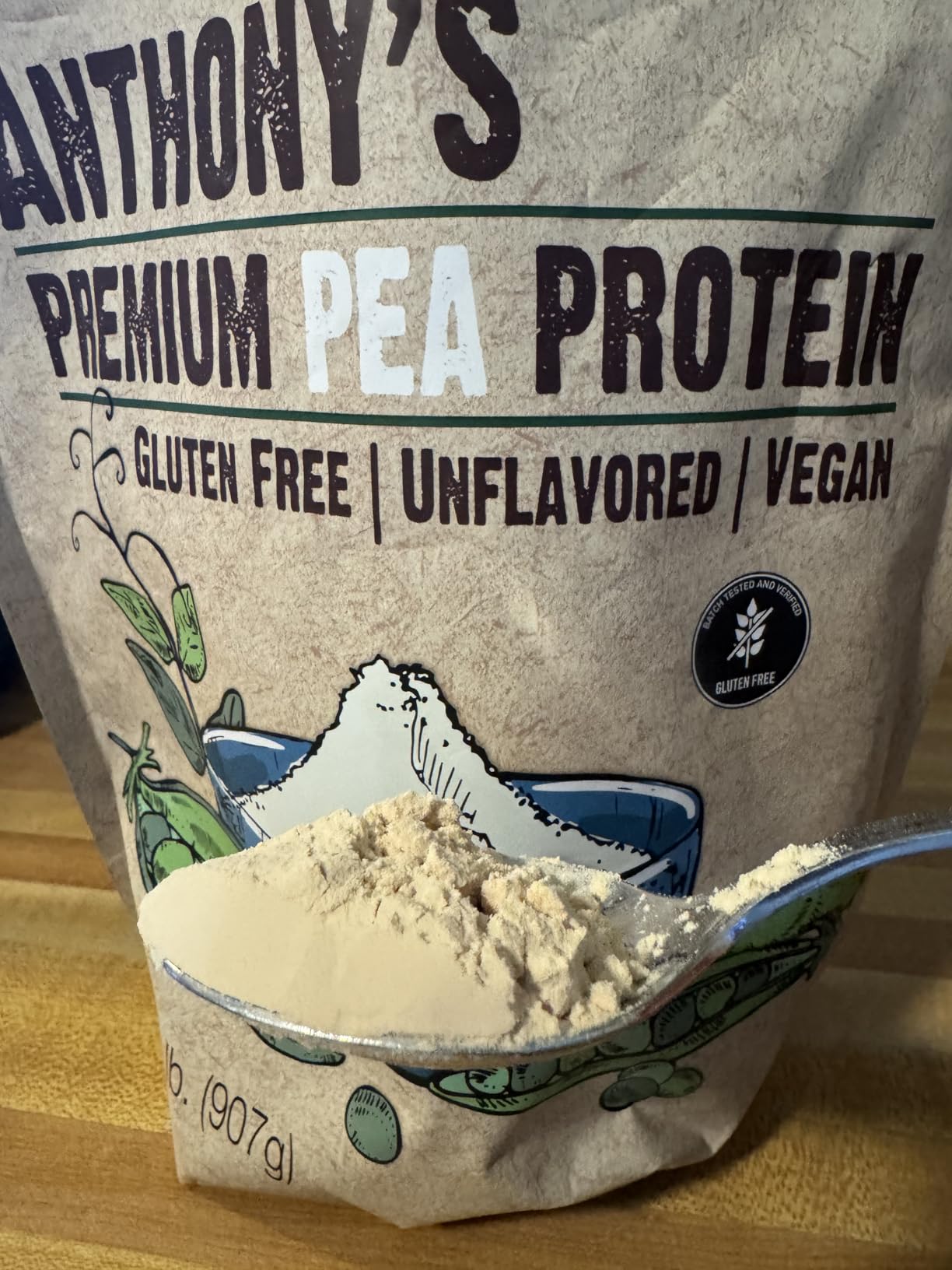 Anthony's Premium Pea Protein, 2 lb, Plant Based, Gluten Free, Unflavored, Vegan, Keto Friendly, Made from Peas customer photo 1