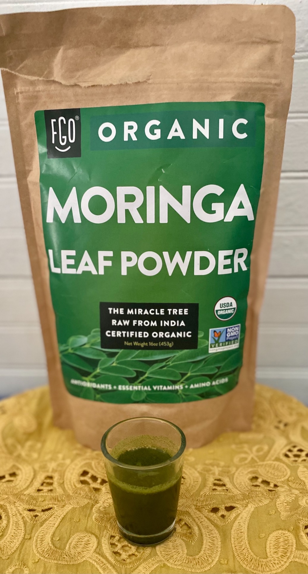 FGO Organic Moringa Oleifera Leaf Powder, 16oz Bulk Resealable Pouch, Sourced from India, Non-GMO, Packaging May Vary (Pack of 1) customer photo 2