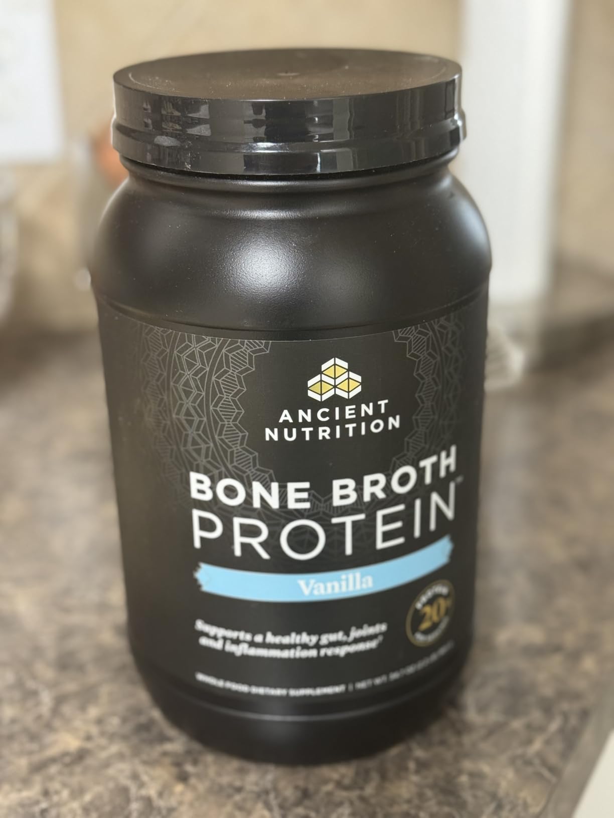 Ancient Nutrition Grass Fed, Cage Free, Bone Broth Protein Powder, 20g Protein, Hydrolyzed Collagen Peptides, Keto & Paleo Friendly, Supports Joint, Gut Health, Vanilla, 20 Servings customer photo 2