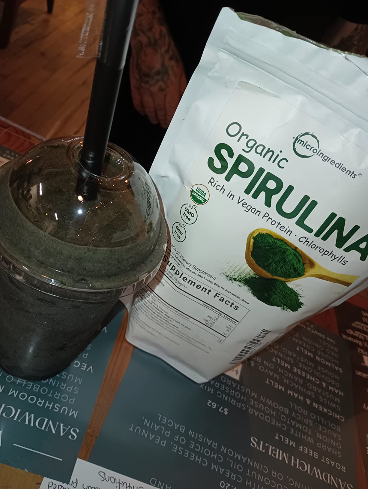 Micro Ingredients Organic Spirulina Powder, 1lb | Blue-Green Algae, Rich in Vegan Protein, Vitamins & Minerals | Source of Natural Chlorophyll & Enzymes | Non-GMO, Gluten-Free, No Additives customer photo 2