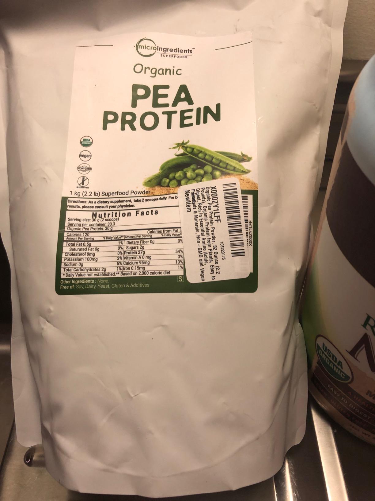 North America Grown, Organic Pea Protein Powder, 1KG (2.2 Pounds) | Plant-Based Vegan Protein, Meatless Protein Supplement, Natural Branched Chain Amino Acids | Non-GMO, Soy Free customer photo 2