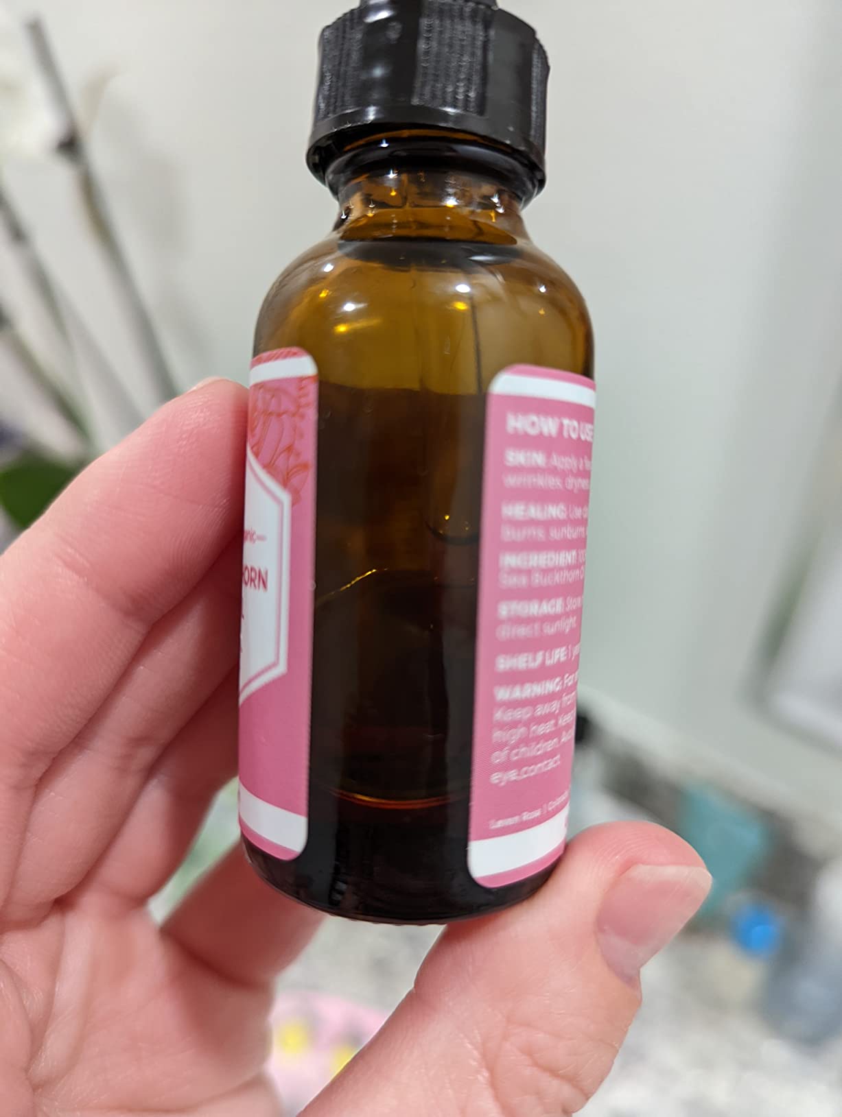 Leven Rose Sea Buckthorn Seed Oil 100% Pure Organic Unrefined Cold Pressed for Hair Skin and Nails - 1 oz customer photo 2