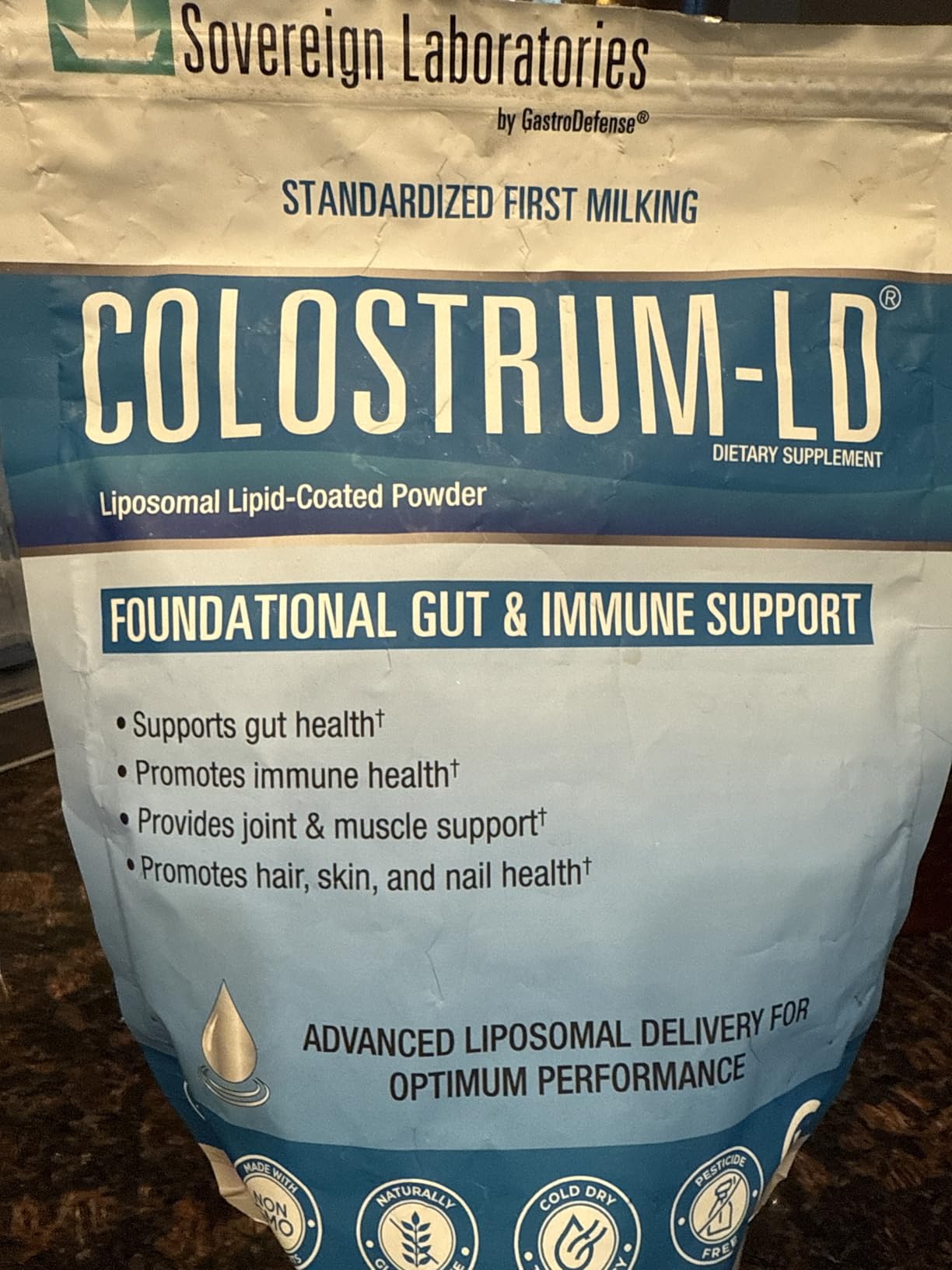 Colostrum-LD Liposomal Delivery - Colostrum Powder - Gluten-Free, Lactose-Reduced - 34 Servings - Sovereign Laboratories - 6 oz Vanilla customer photo 1