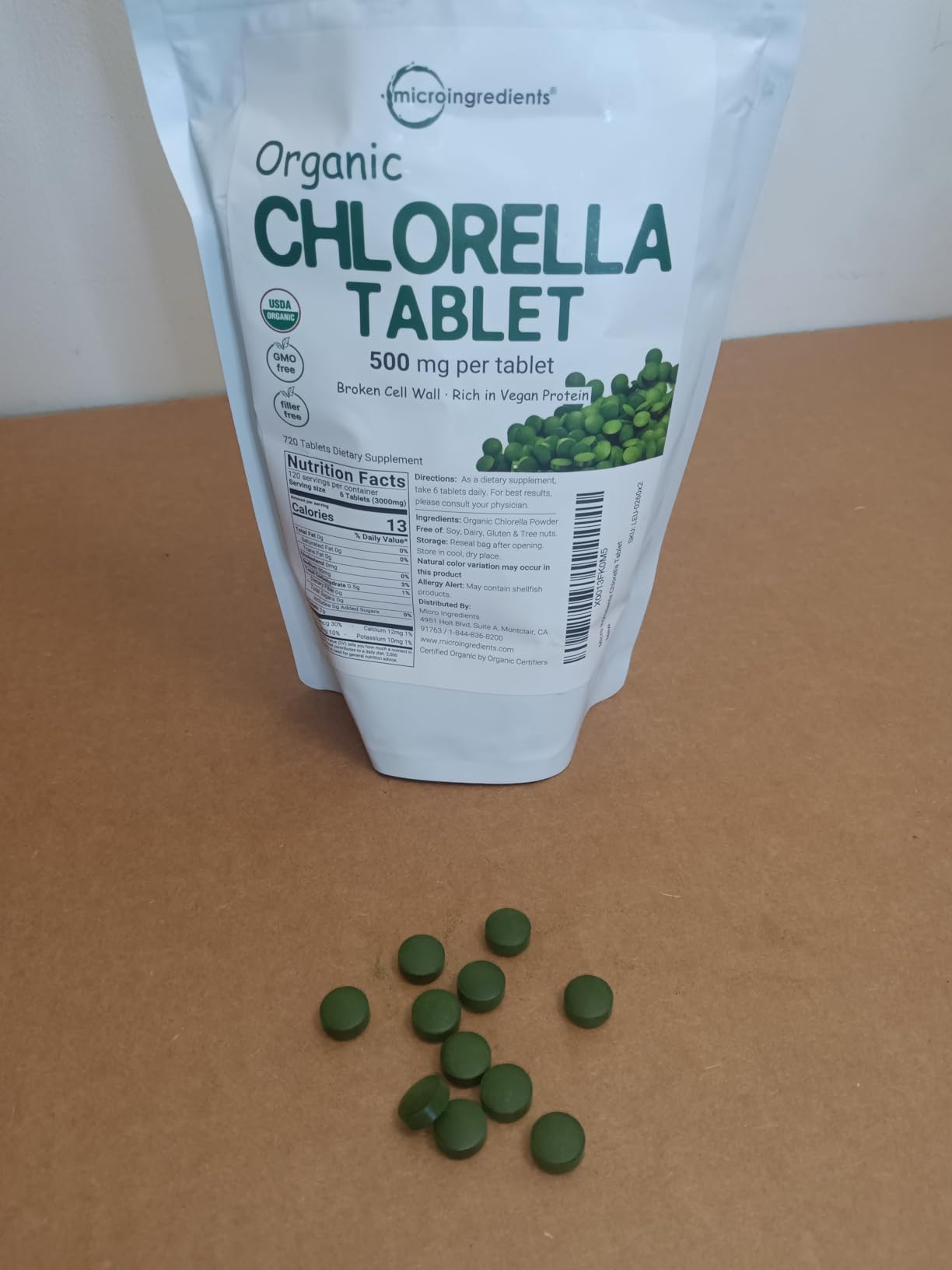 Organic Chlorella Tablets, 500mg Per Tablet, 720 Tabs (360 Grams), 4 Months Supply, Broken Cell Wall, Rich in Vegan Protein & Vitamins, No Filler, No Additives & Non-GMO | Pure Green Algae Superfood customer photo 2