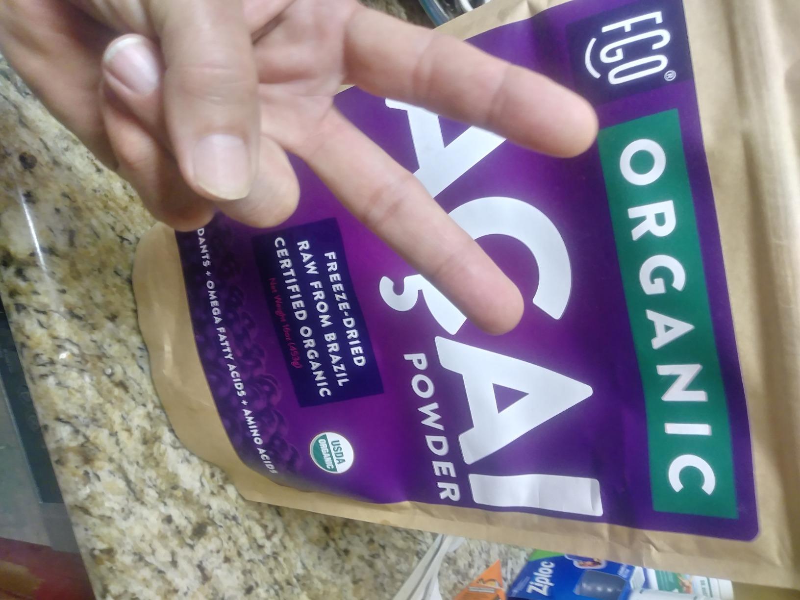 FGO Organic Acai Powder, 1 Pound / 16oz Bulk Resealable Pouch, Freeze Dried Superfood Berry from Brazil, No Sugar & Additives, Great for Drinks, Smoothie, & Beverages, Non-GMO (Pack of 1) customer photo 1