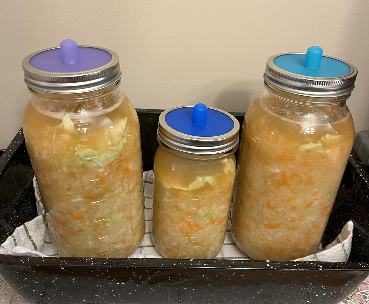 Masontops Complete Mason Jar Fermentation Kit - Pickle Kit, Sauerkraut Making Kit, Fermentation Airlock Lids Wide Mouth Mason Jars customer photo 2